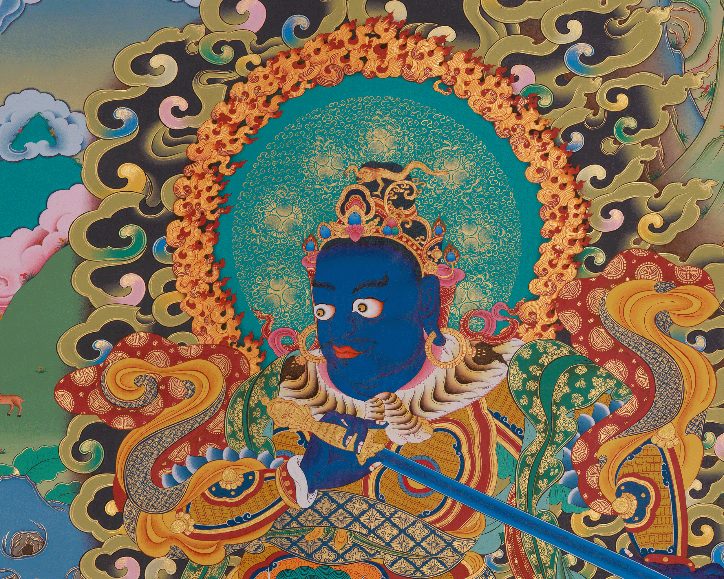 Virudhaka Thangka | Buddhist Guardian King of the South