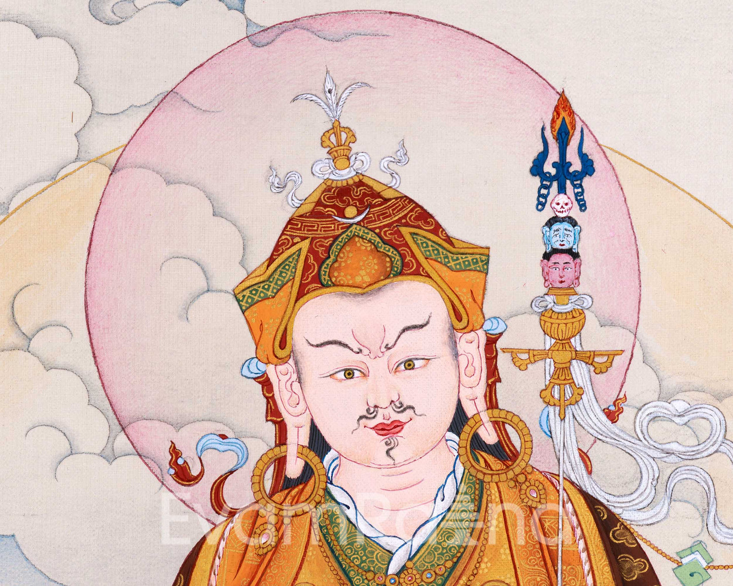 Traditional Tibetan Thangka of Padmasambhava | The Lotus Born Master