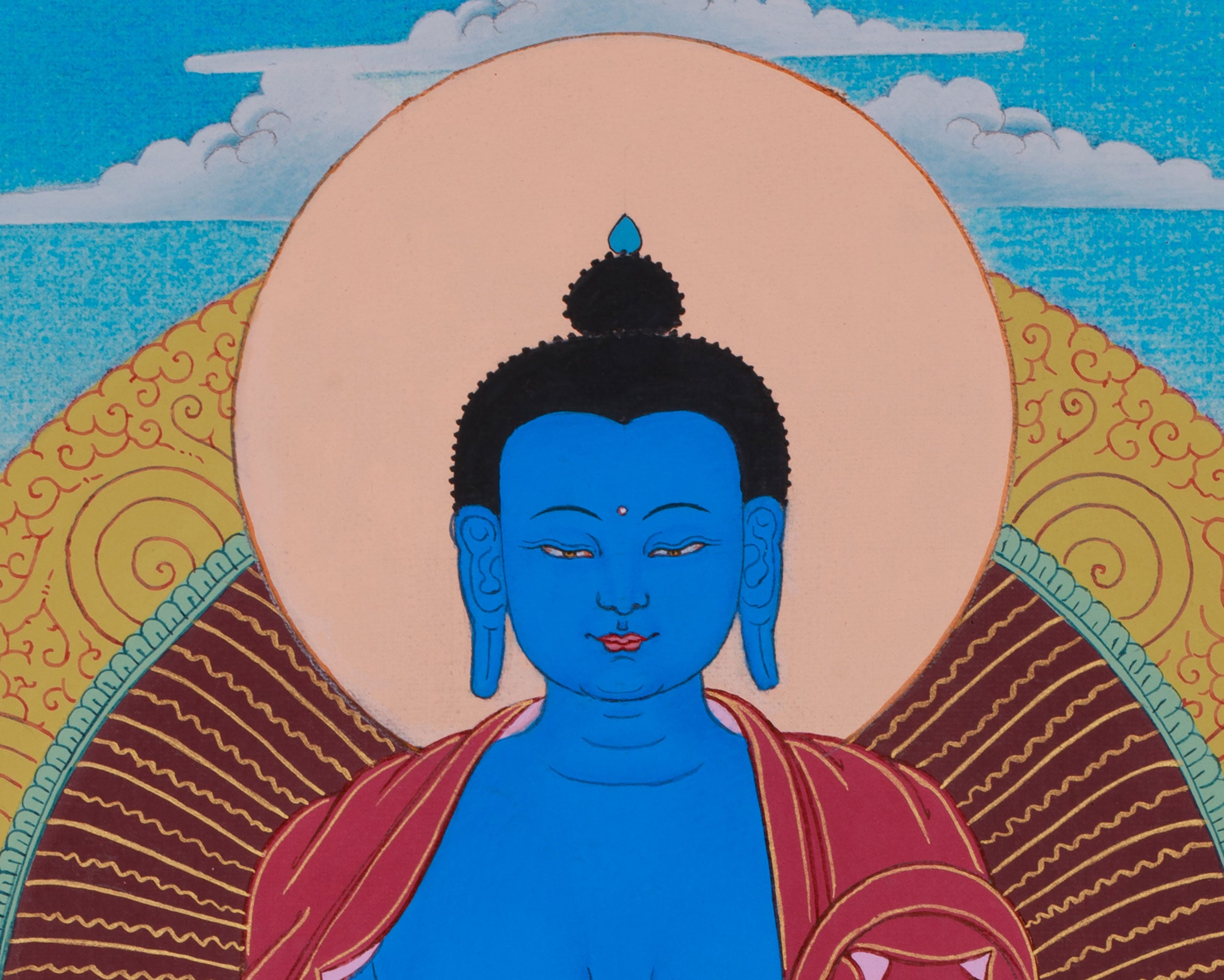 Sacred Buddha Medicine Thangka | Buddha of Healing and Protection