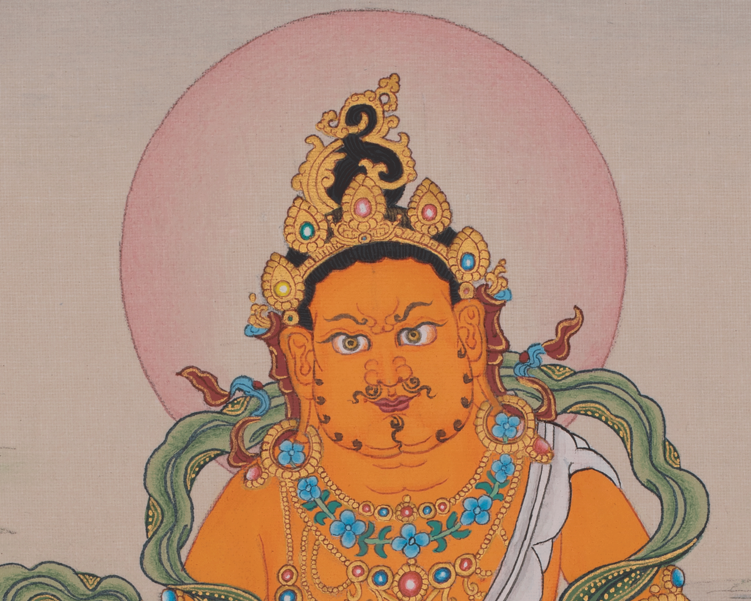 Dzambhala Wealth Deity Artwork | Tibetan Buddhist Painting for Prosperity and Abundance