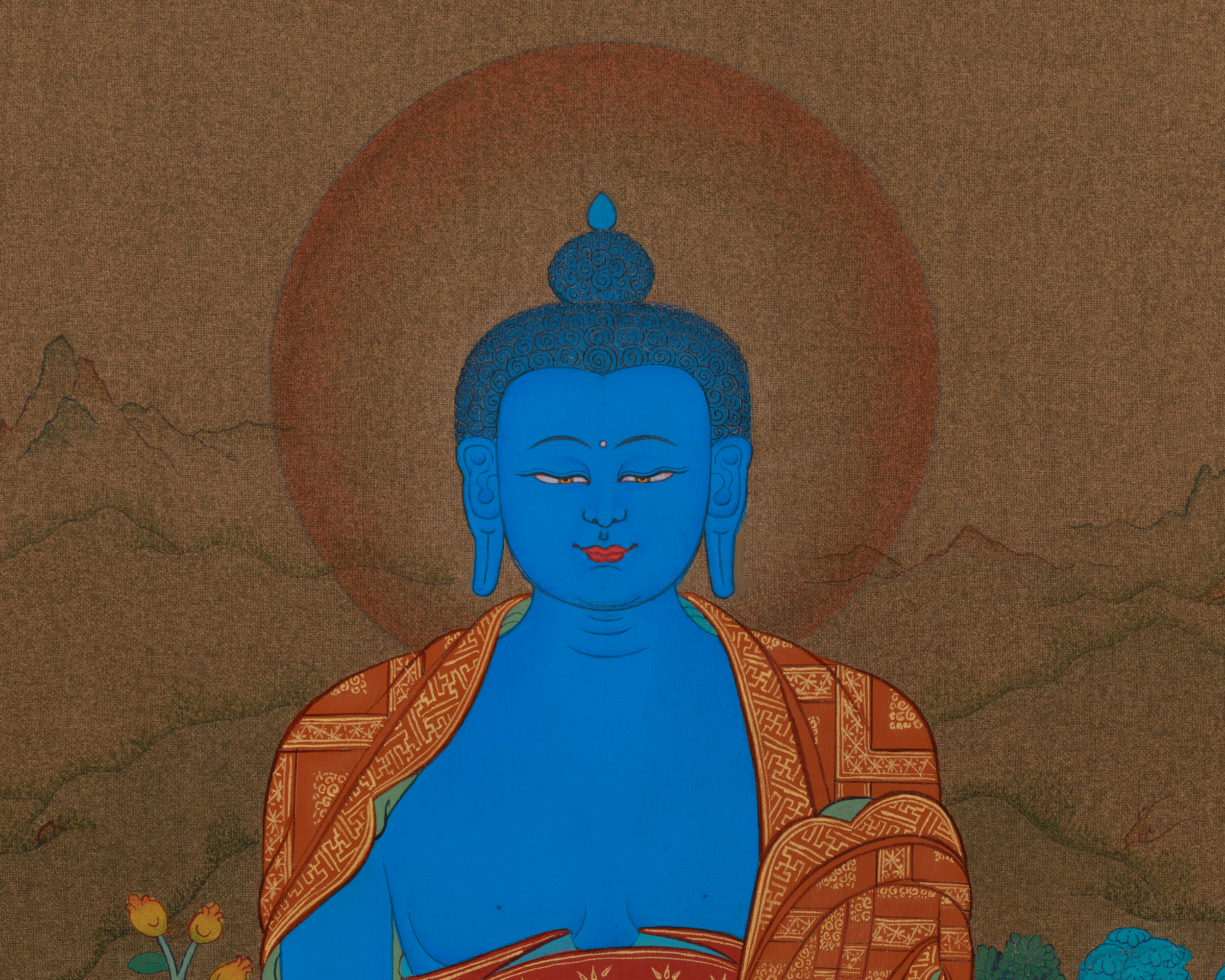Medicine Buddha Sacred Art | A Masterpiece of Divine Healing and Spiritual Protection