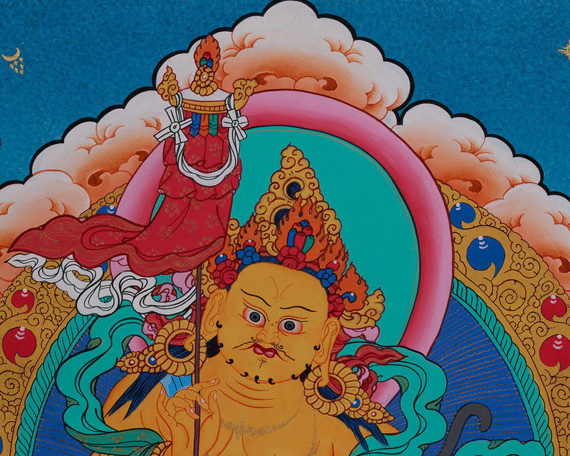 Wealth Deity Dzambhala And Namtose Thangka | Lord Kubera | Hand-Painted Tibetan Arts