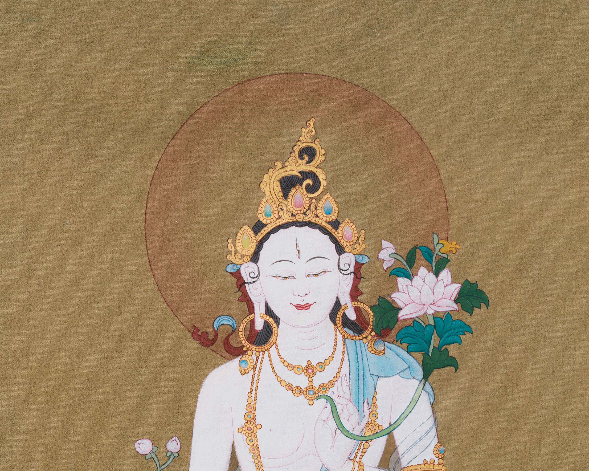 Traditional White Tara Painting | Goddess of Longevity and Healing