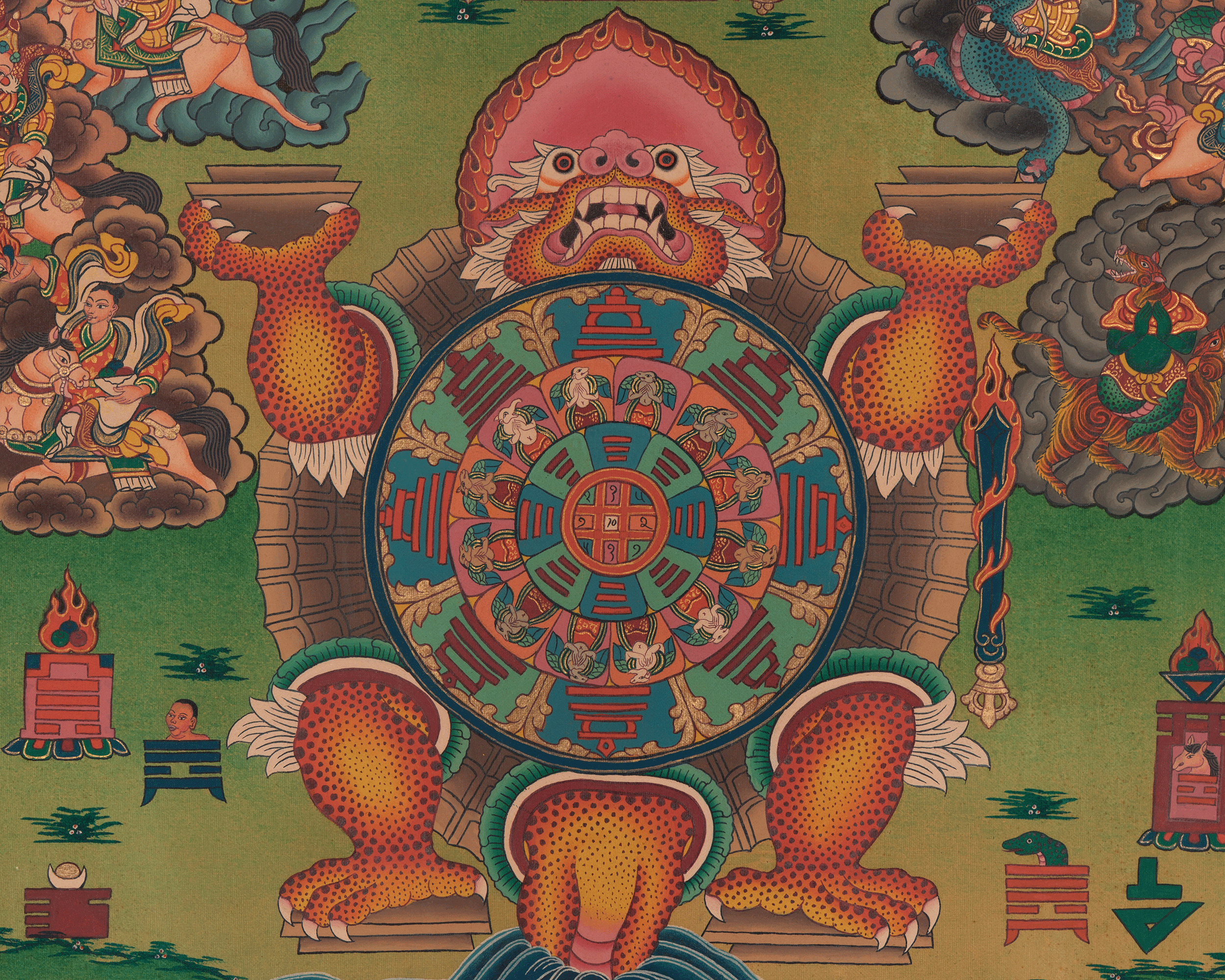 Buddhist Calendar Thangka | Tibetan Astrological Mandala Painting