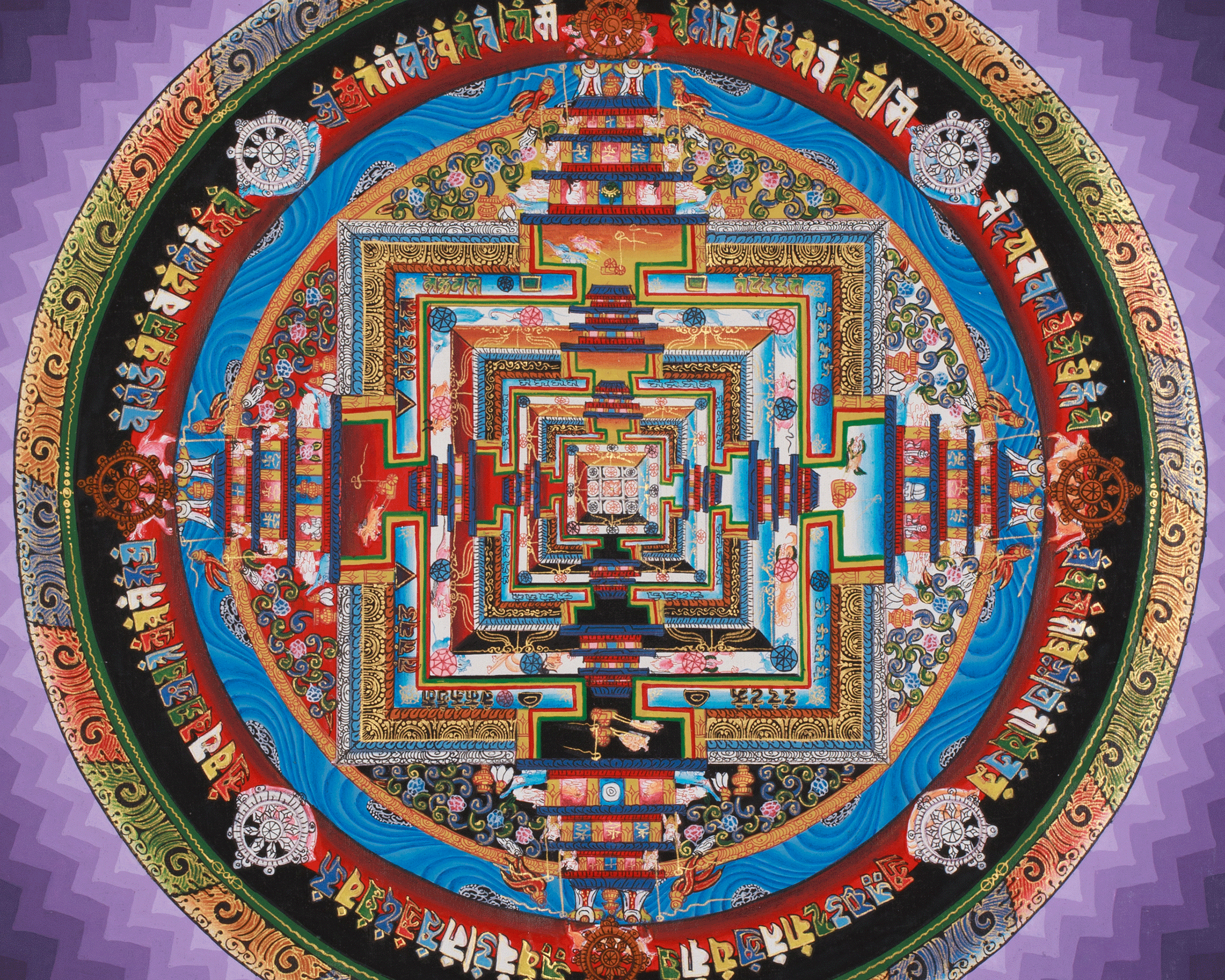 Buddhist Thangka of Kalachakra Mandala | Meditation Art