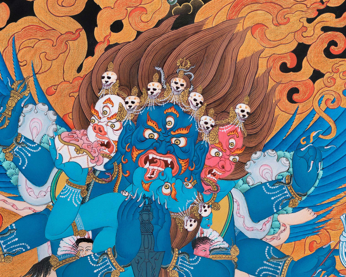 Vajrakilaya with Consort Canvas Print | Fierce Tantric Deity of Transformation