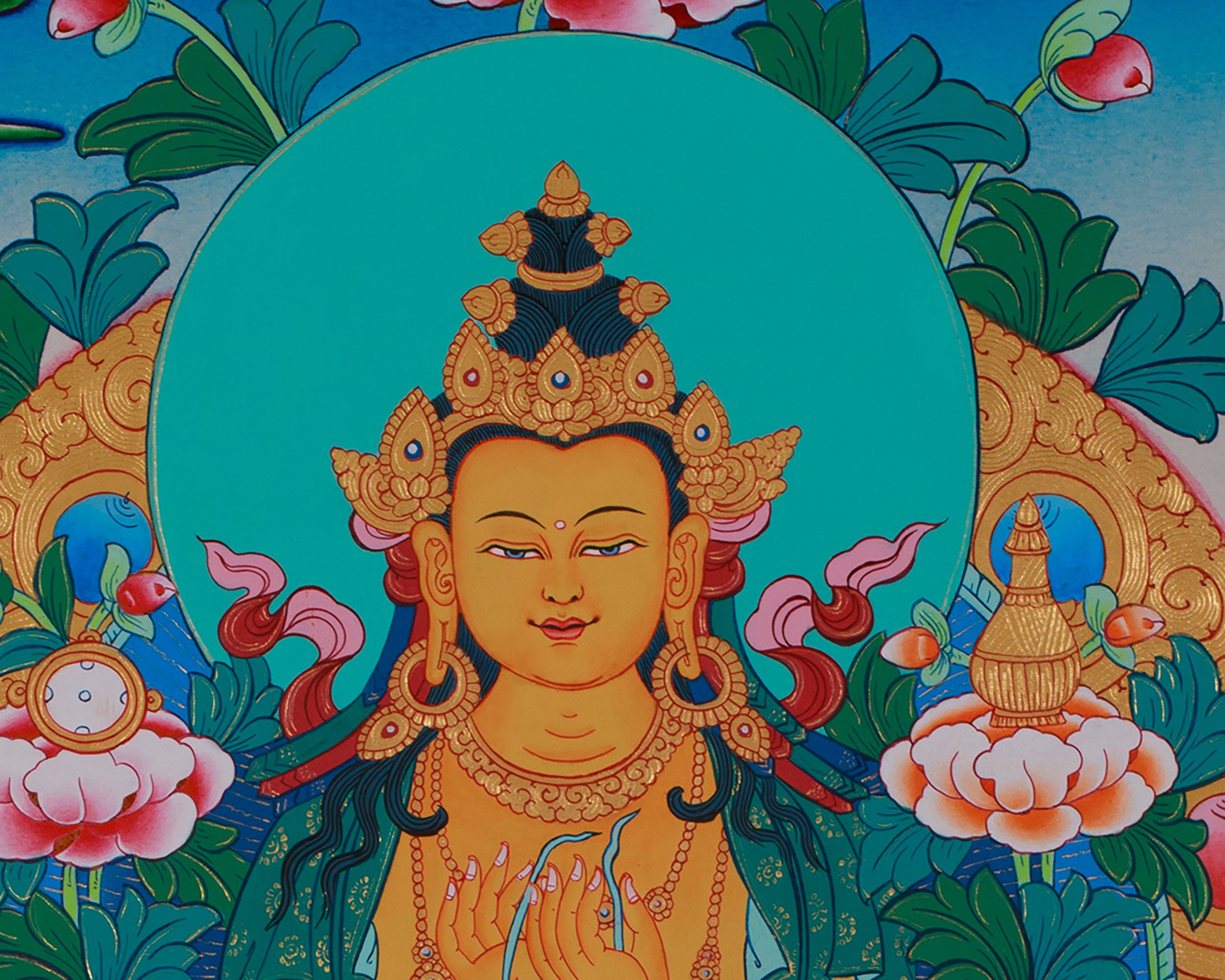 Hand-Painted Maitreya Buddha Art | Symbol of Future Enlightenment and Compassion