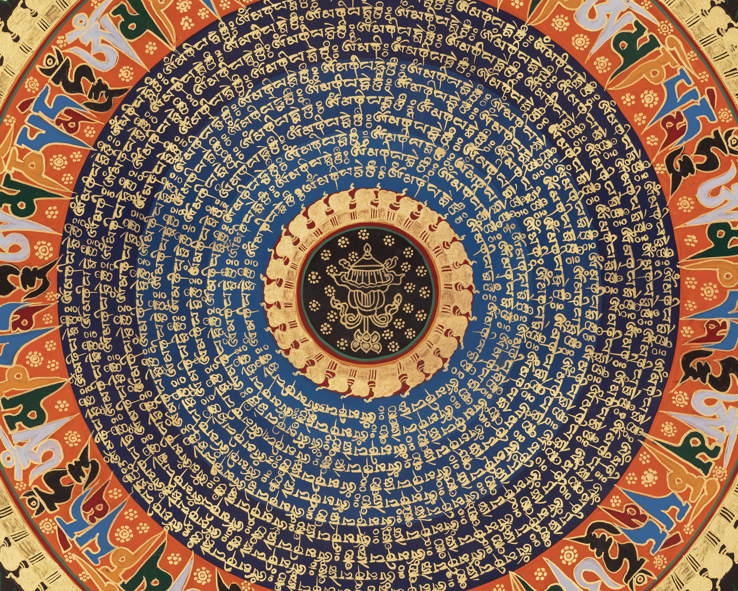 Treasure Vase Mantra Mandala | Sacred Art of Abundance and Auspicious Blessings