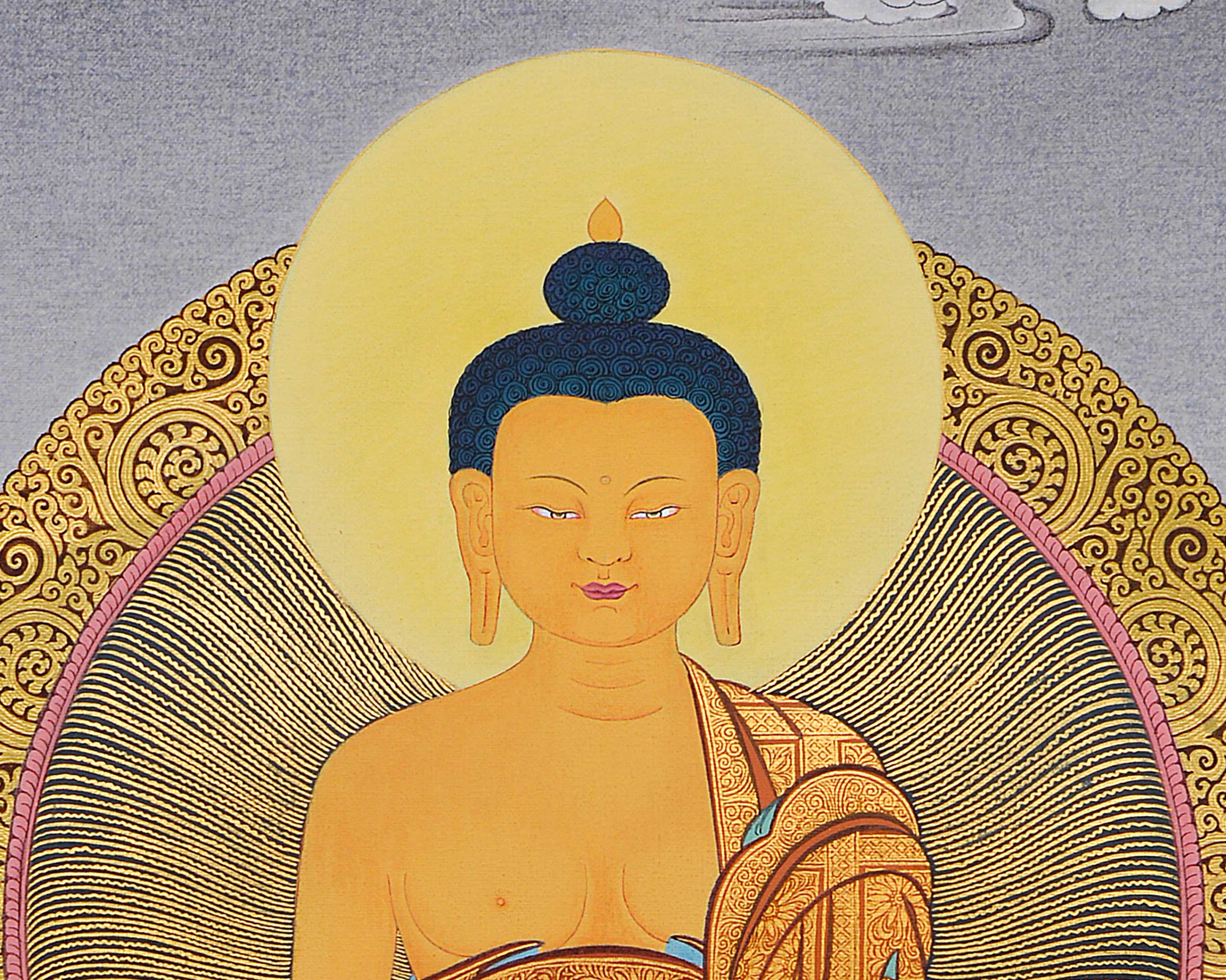Historical Buddha Canvas Print | Tibetan Artwork of Shakyamuni Buddha