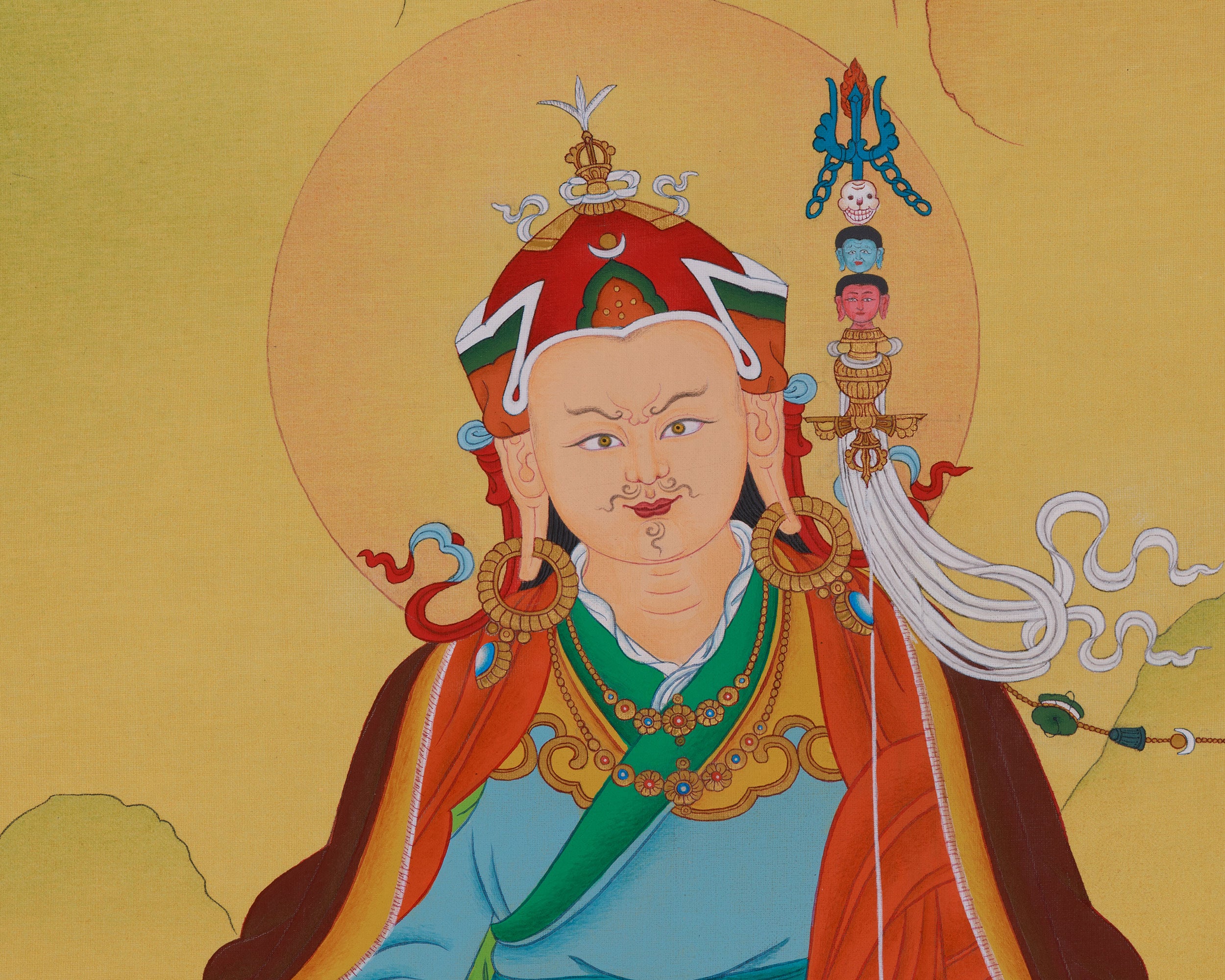 Divine Thangka of Guru Rinpoche | Tibetan Guru Art