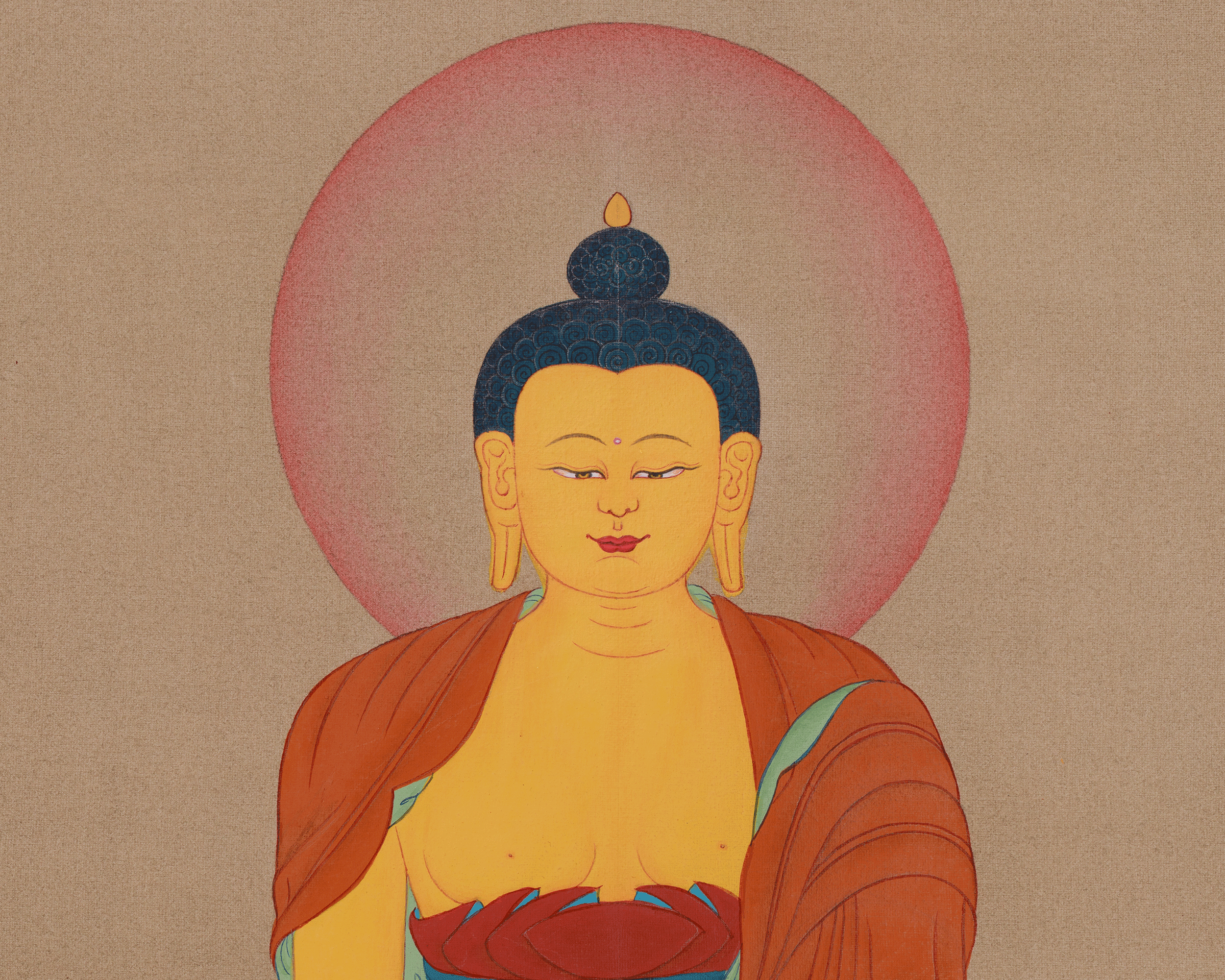 Spiritual Thangka Of Shakyamuni Buddha | Siddhartha Gautama | Himalayan Art Of Peace & Enlightenment |