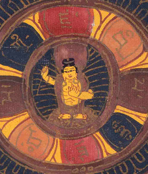 Vintage Manjushri Thangka | Handmade Thangka