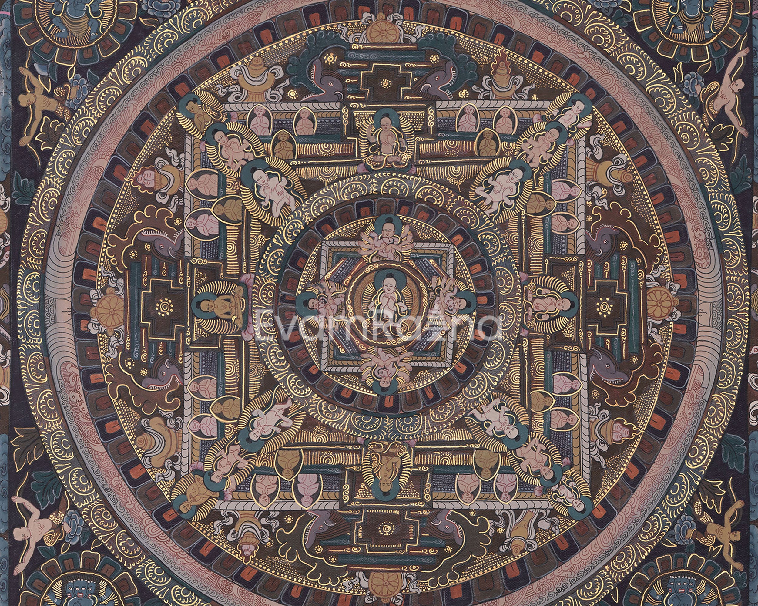 Traditional Vairocana Buddha Mandala | Thangka For Meditation Practice