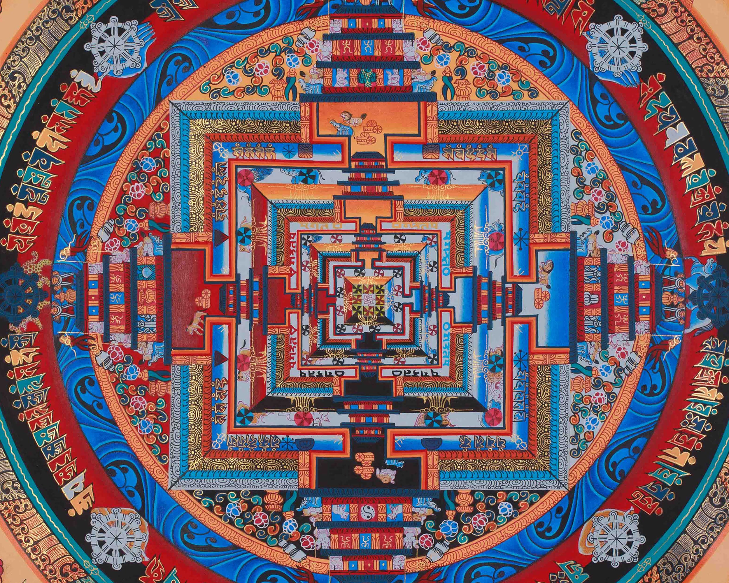 Vajrayana Kalachakra Mandala Art | Wheel of Time Buddhist Thangka