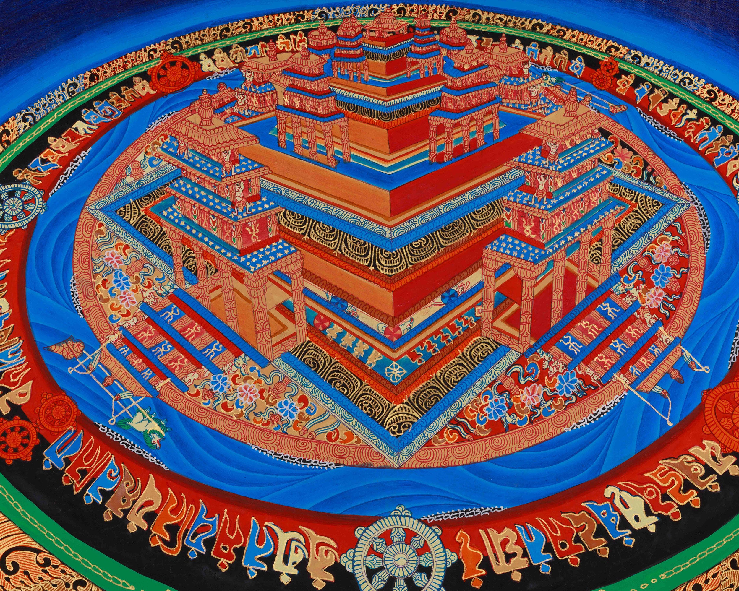 Traditional Three-Dimensional Kalachakra Mandala | The Divine Palace of Enlightenment