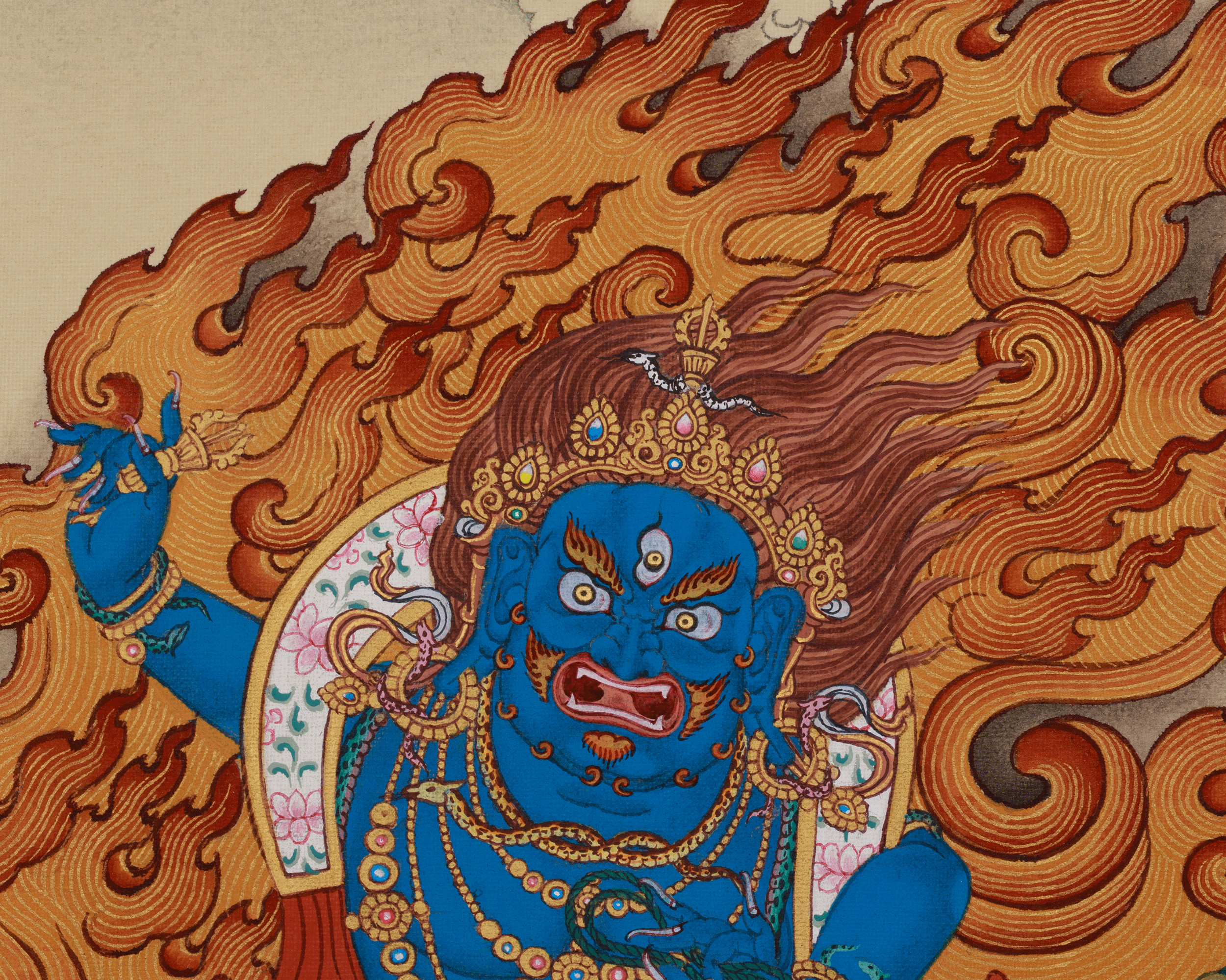 Holder of the Thunderbolt Vajrapani Thangka | The Ultimate Power of All Buddhas