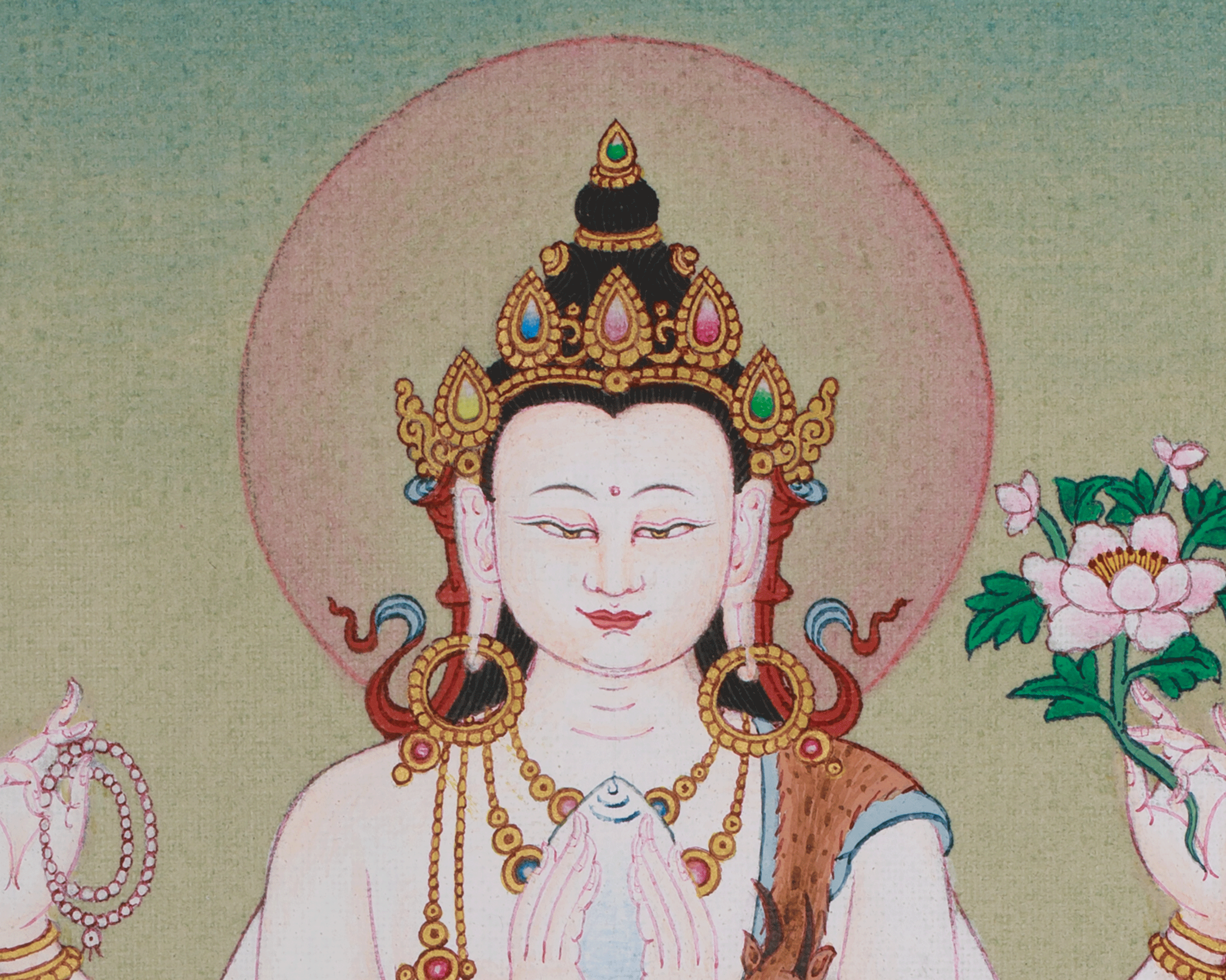 Chenrezig Sacred Art | Avalokiteshvara Thangka | Compassionate Deity