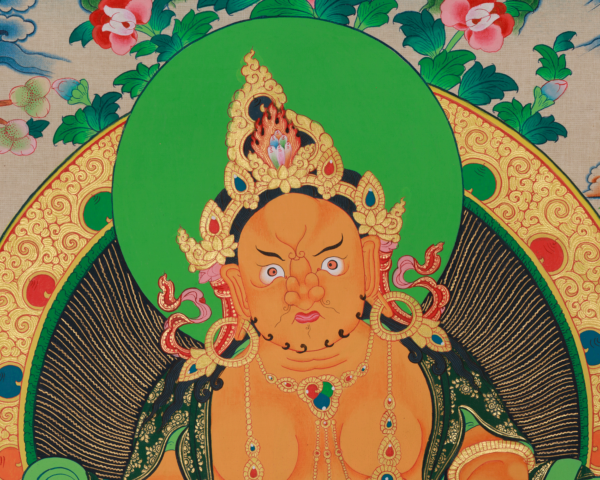Spiritual Wealth Deity Dzambhala Thangka | Icon of Prosperity