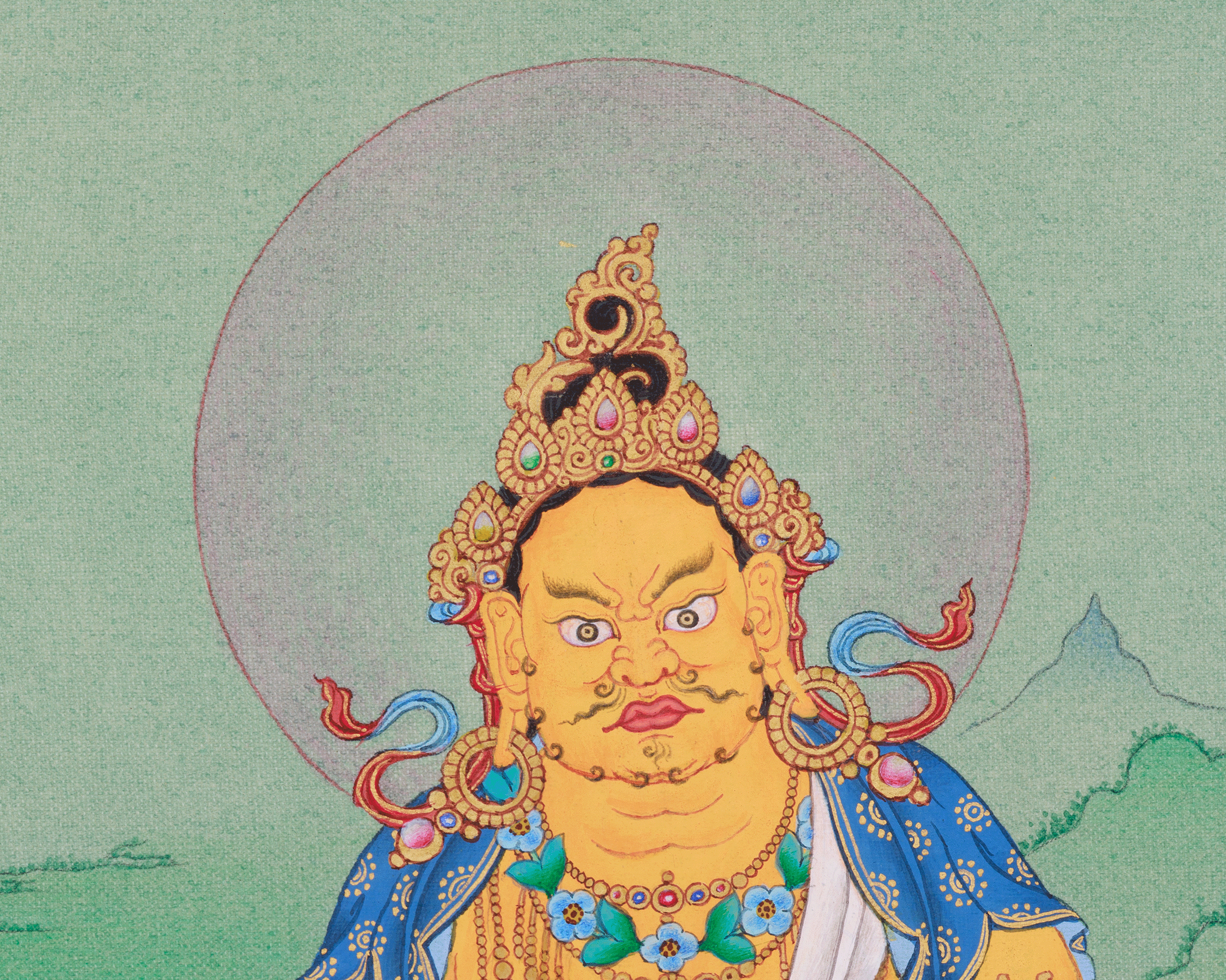 Dzambhala, Wealth Deity Thangka | Buddha of Prosperity and Abundance