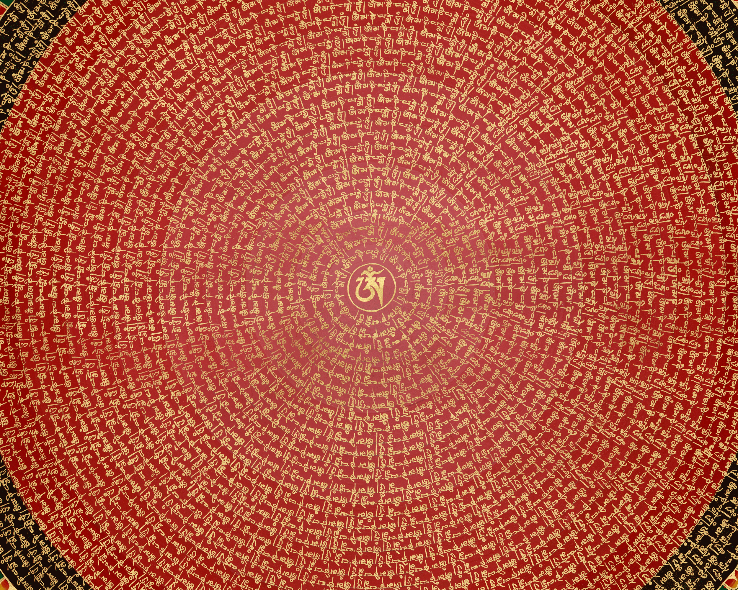 Himalayan Artwork of Mantra Mandala | Tibetan Buddhist Sacred Painting | Wall Hanging