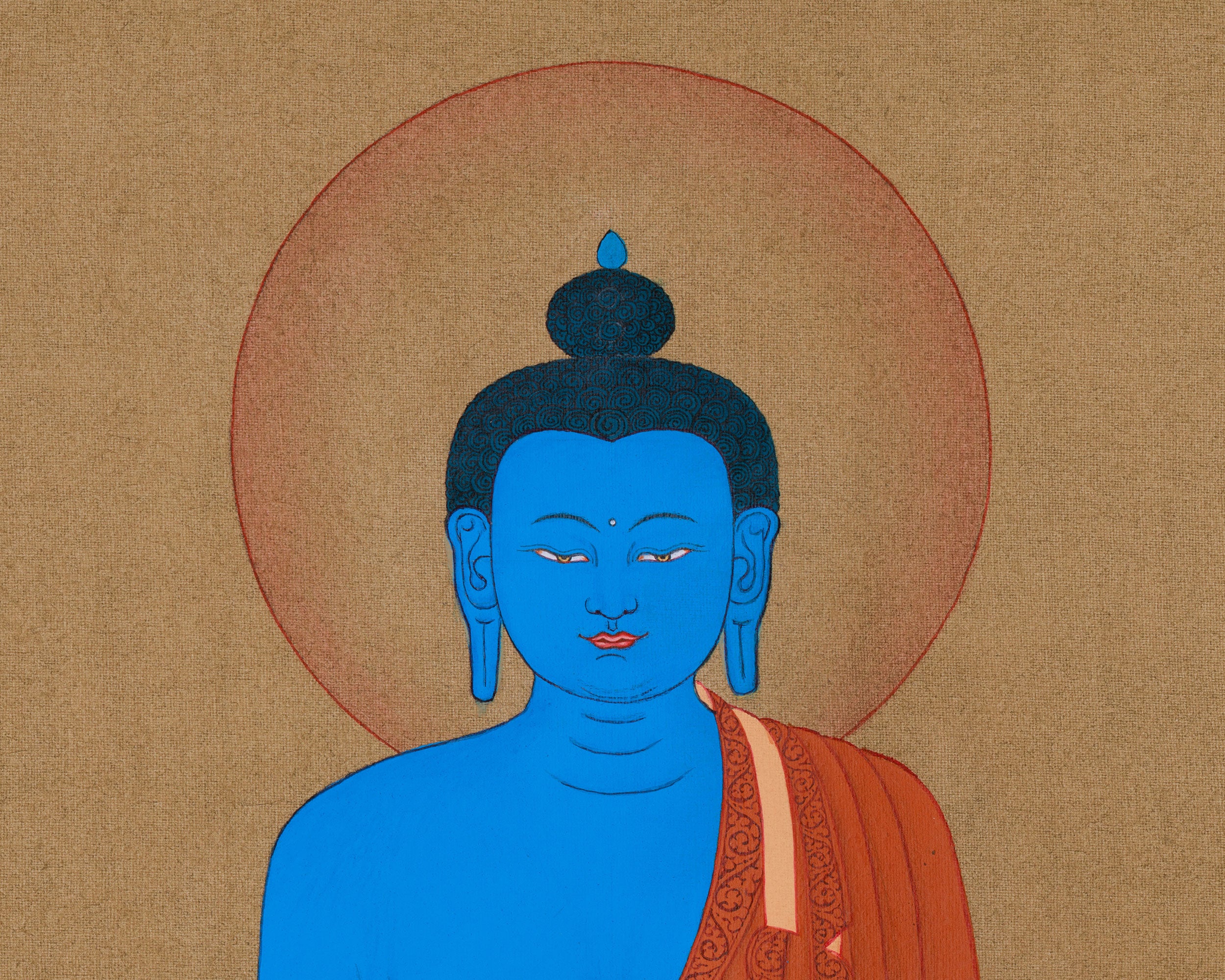 Healing Buddha Artwork | Traditional Tibetan Medicine Buddha Thangka
