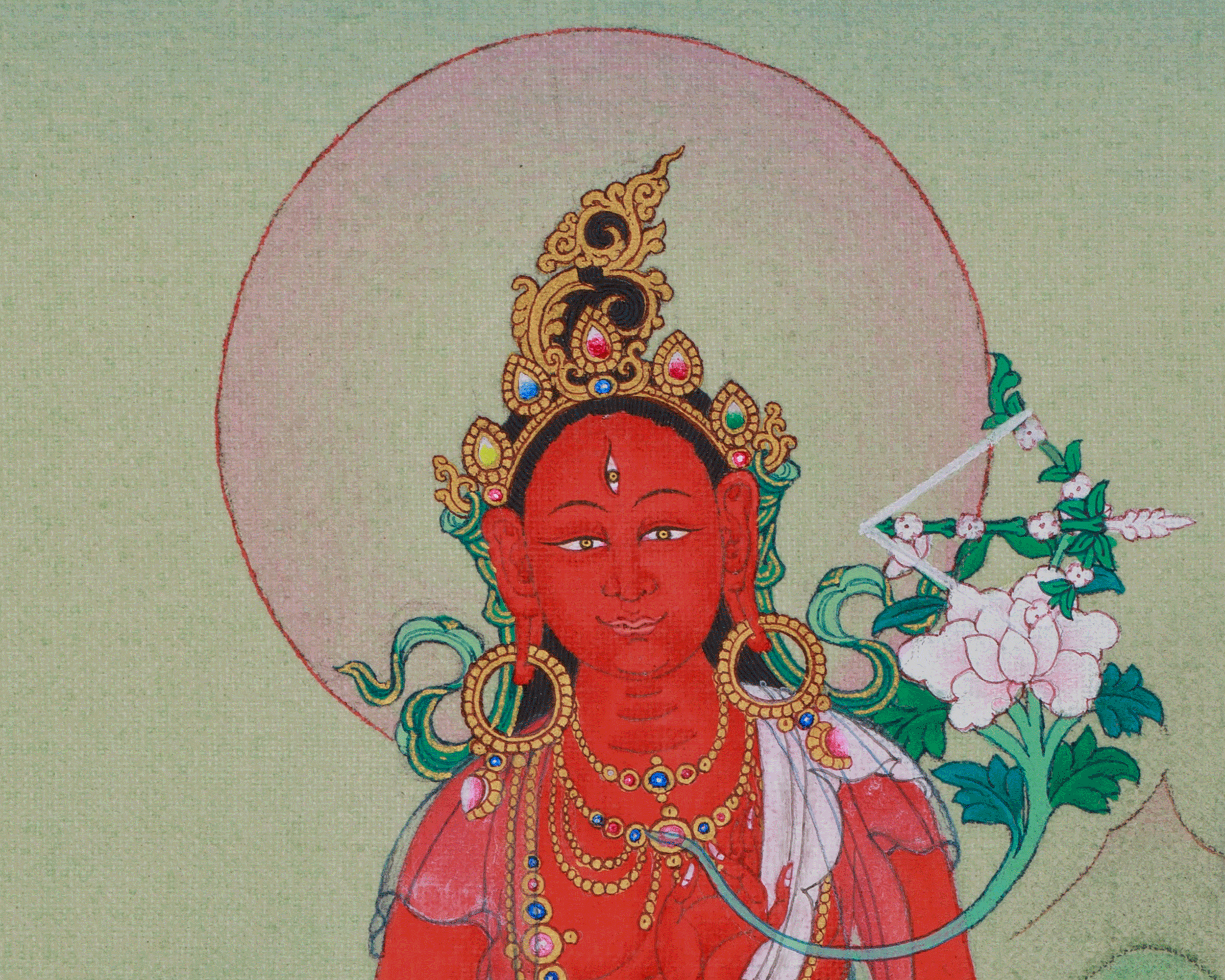 Sacred Red Tara Thangka | Fearless Protection and Meditation Practice