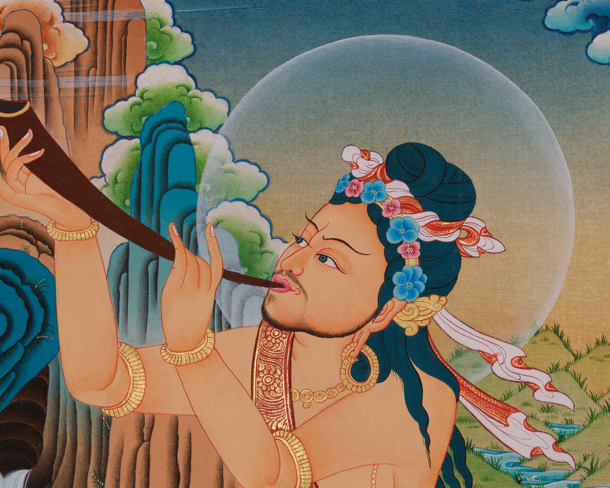 Mahasiddha Naropa Thangka | Vajrayana Buddhist Master Artwork