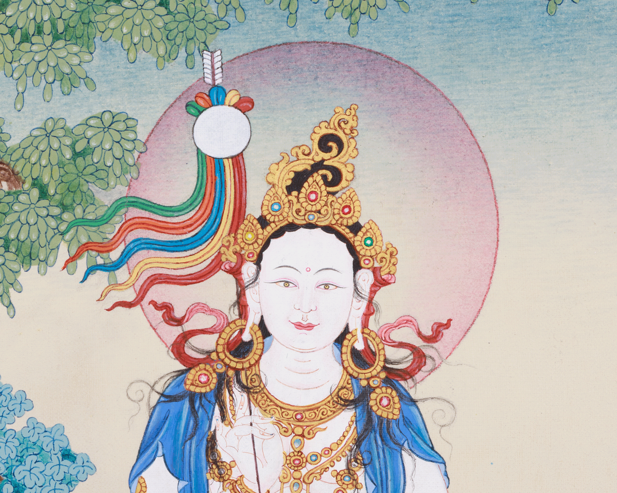 3D Stone Rinpoche Consort, Mandarva Thangka | Tibetan Wisdom Dakini
