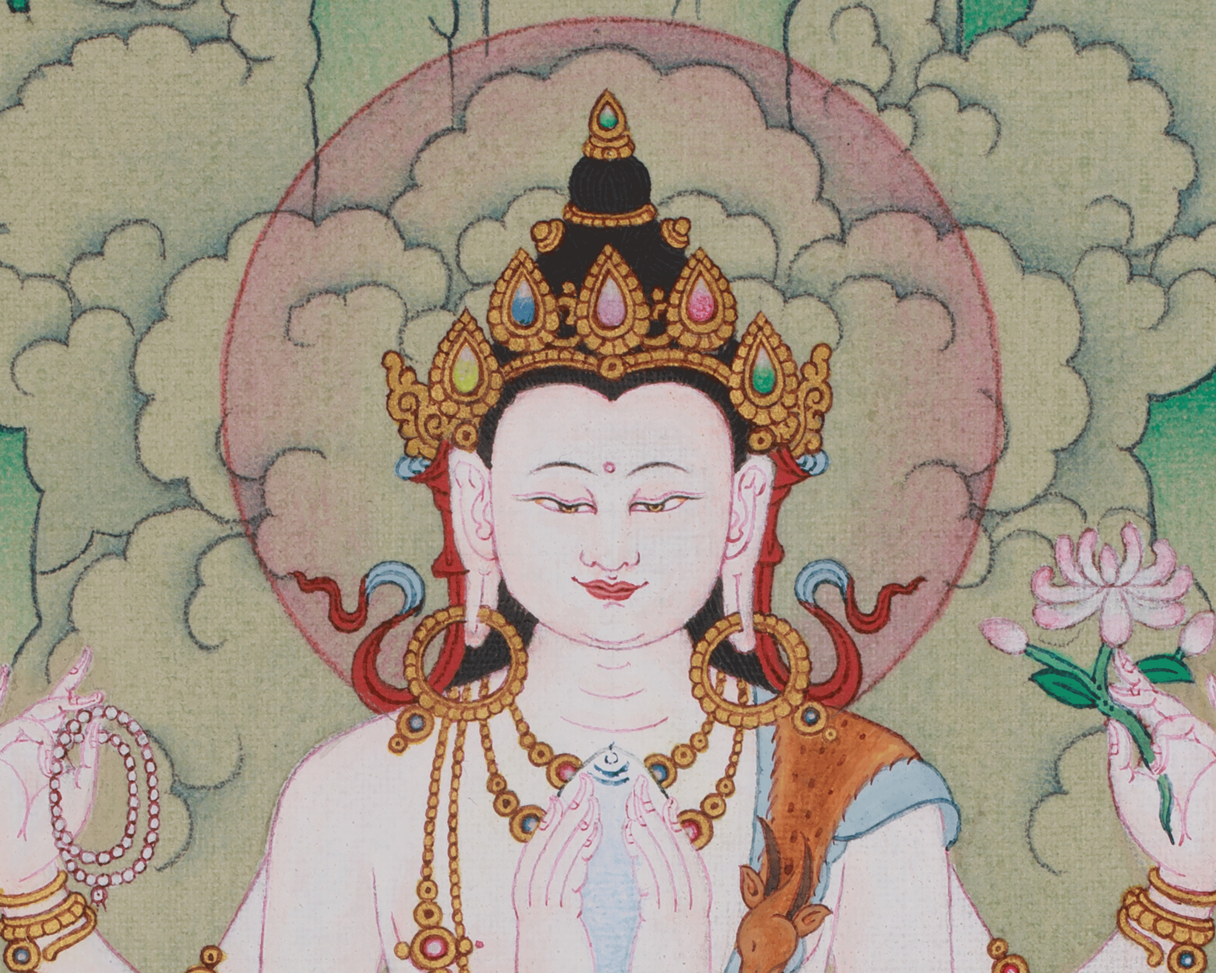 Chenrezig Buddhist Artwork | Compassion Deity | Himalayan Thangka
