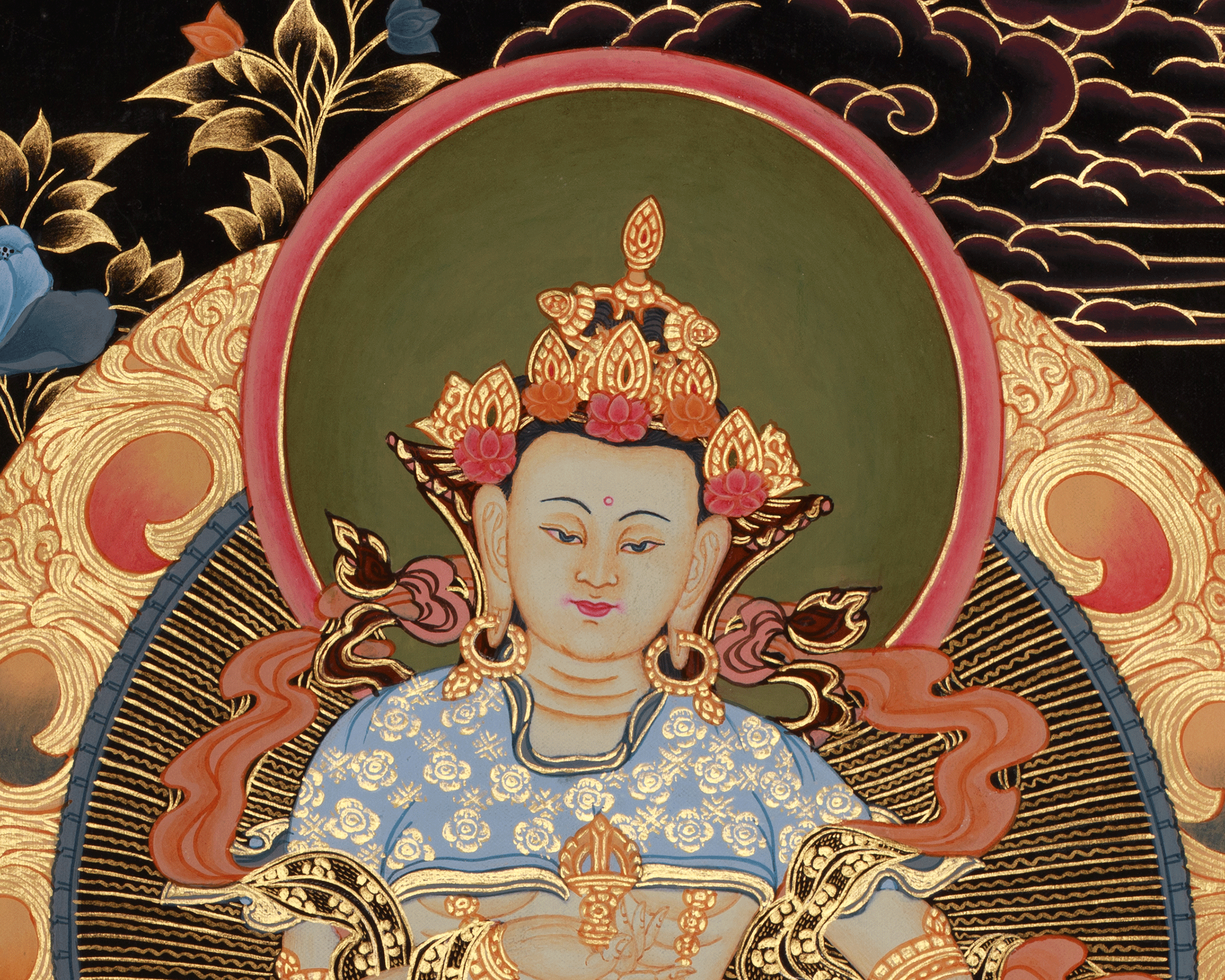 Vajrasattva Tibetan Thangka | Buddhist Purification Deity