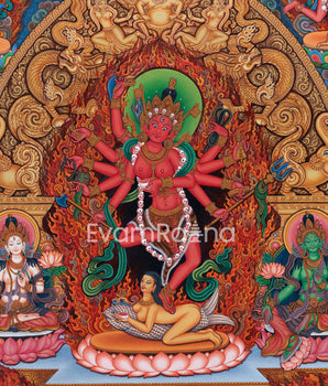 Sacred Presence Dakini Thangka Print | Beautiful Wall Decor of Dakini | Traditional Artwork