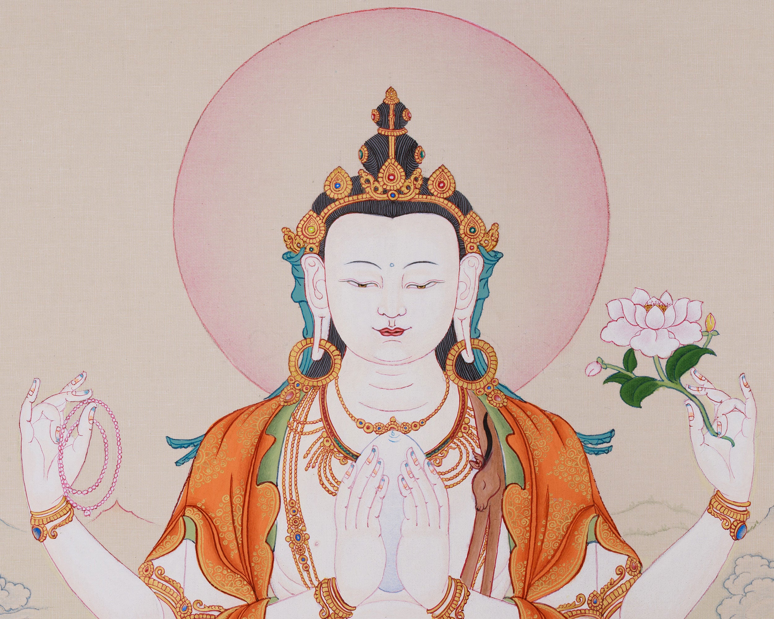 Universal Compassion Thangka of Avalokiteshvara | Chenrezig Thangka