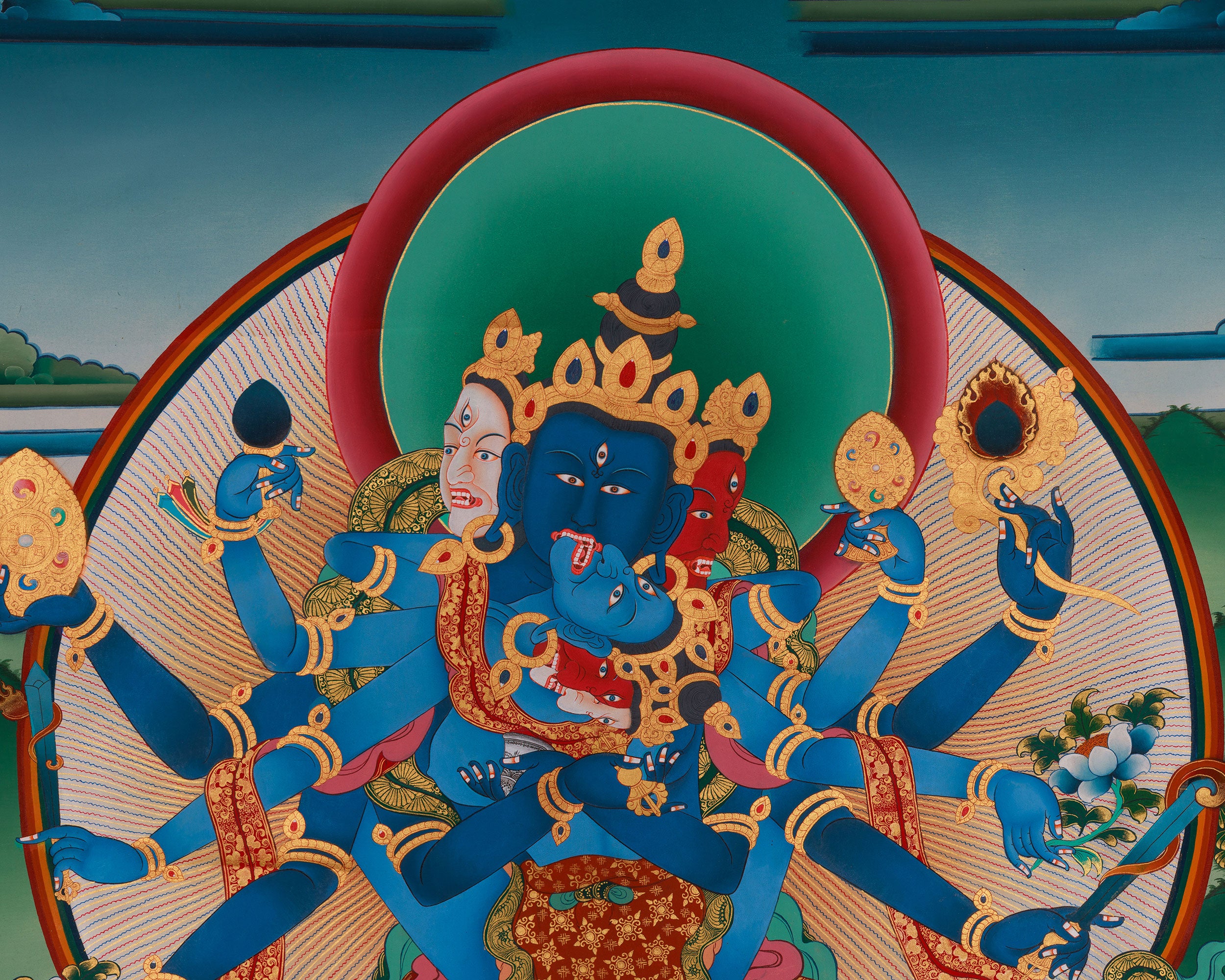 Traditional Thangka of Guhyasamaja | Symbolizing Wisdom and Power