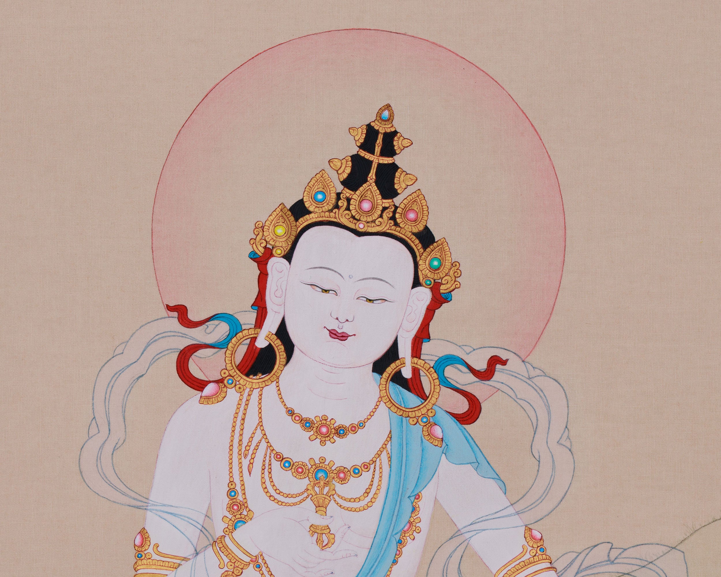 Tibetan Buddhist Vajrasattva Thangka | Embodiment of Purification and Enlightenment