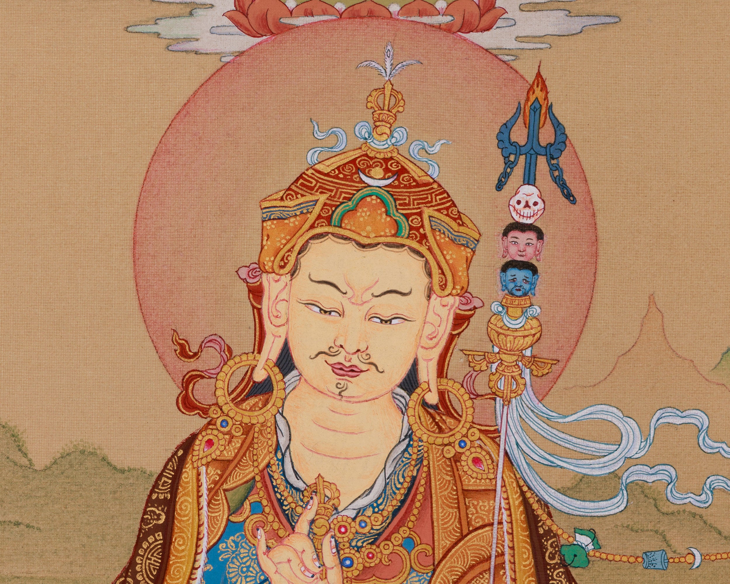 Peaceful Guru Rinpoche With Amitabha Buddha | Second Buddha and Buddha of Longevity