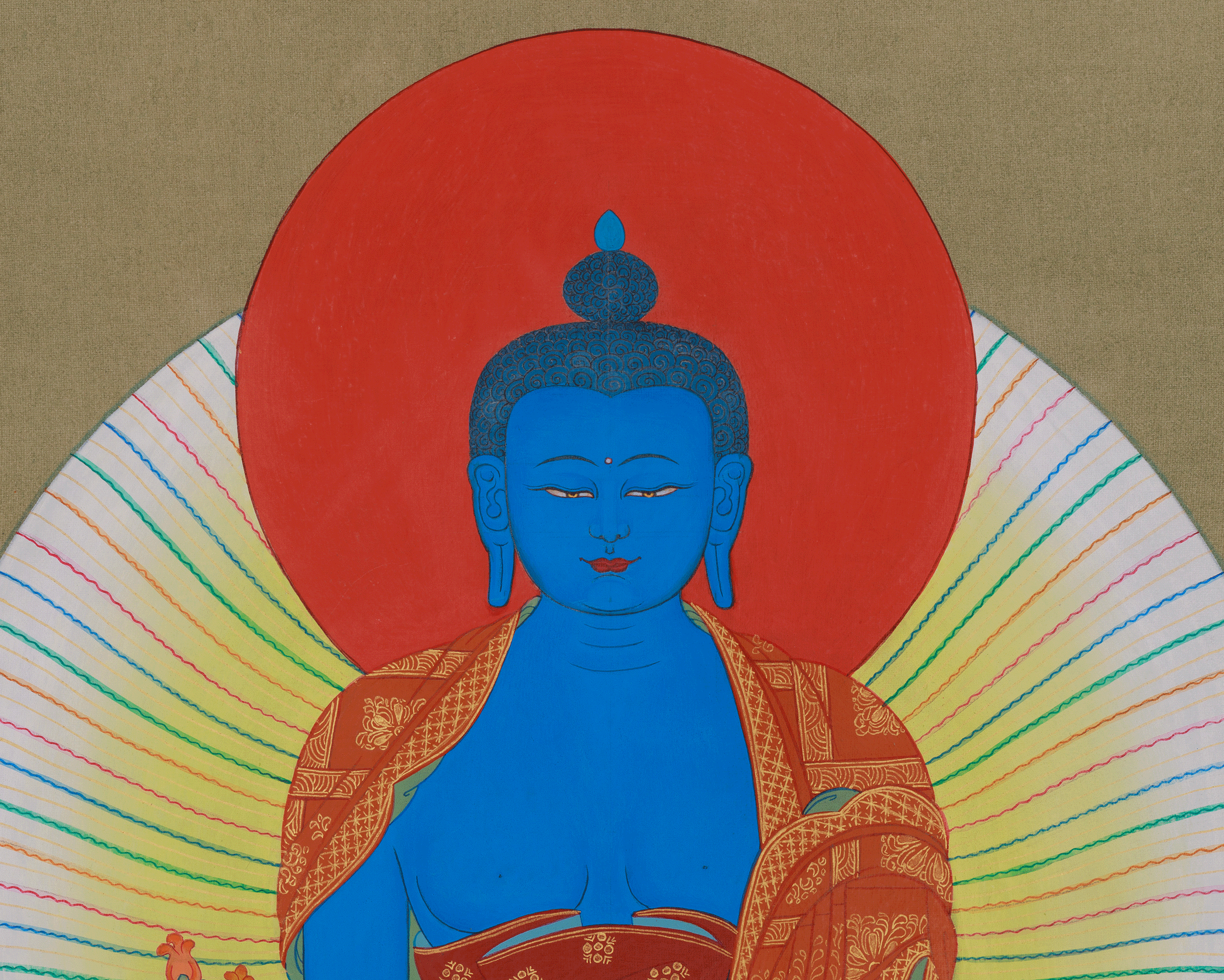 Spiritual Medicine Buddha Thangka | Healing Deity | Bhaishajyaguru Art