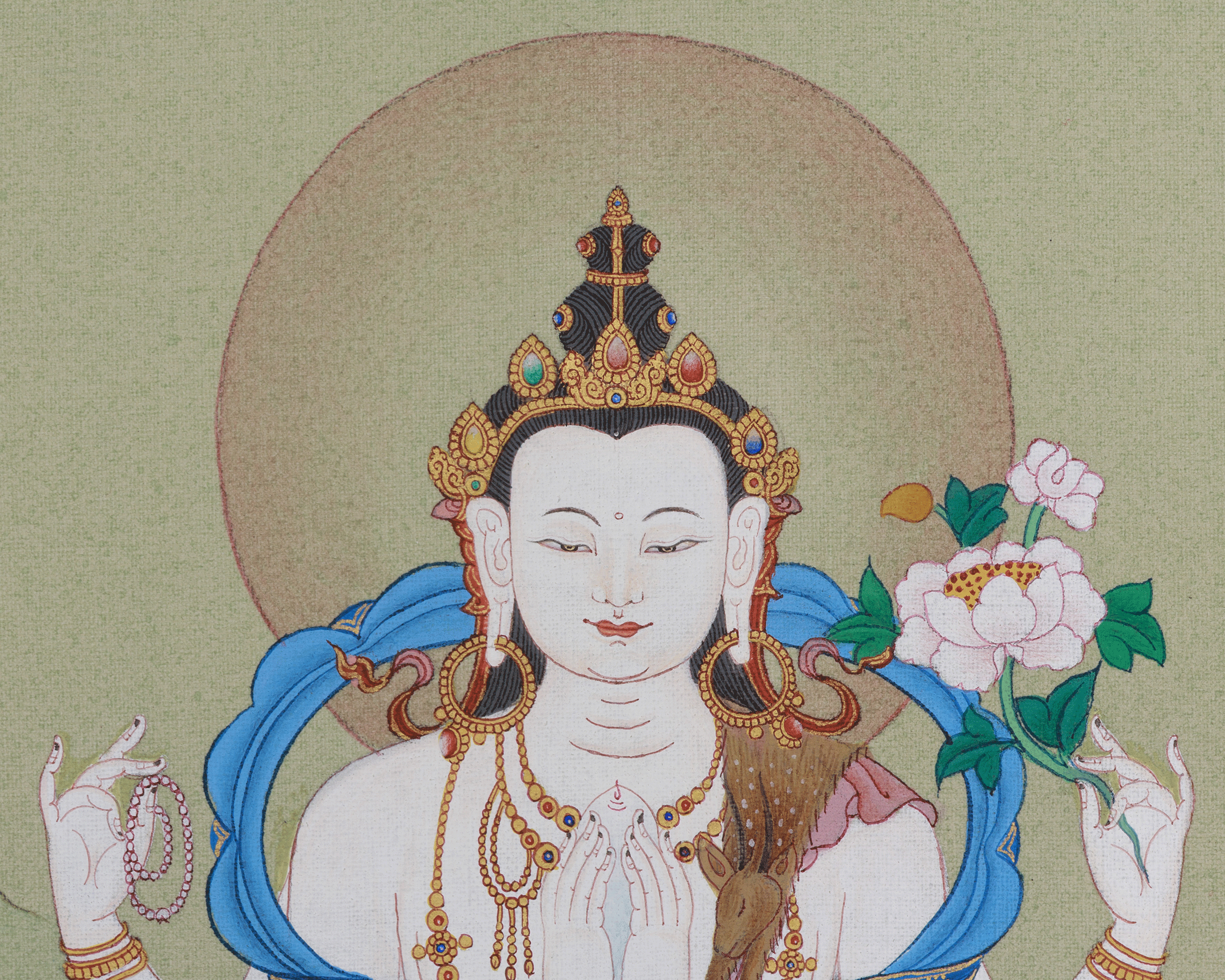 Traditional Art of Four-Armed Chenrezig | Bodhisattva of Boundless Compassion