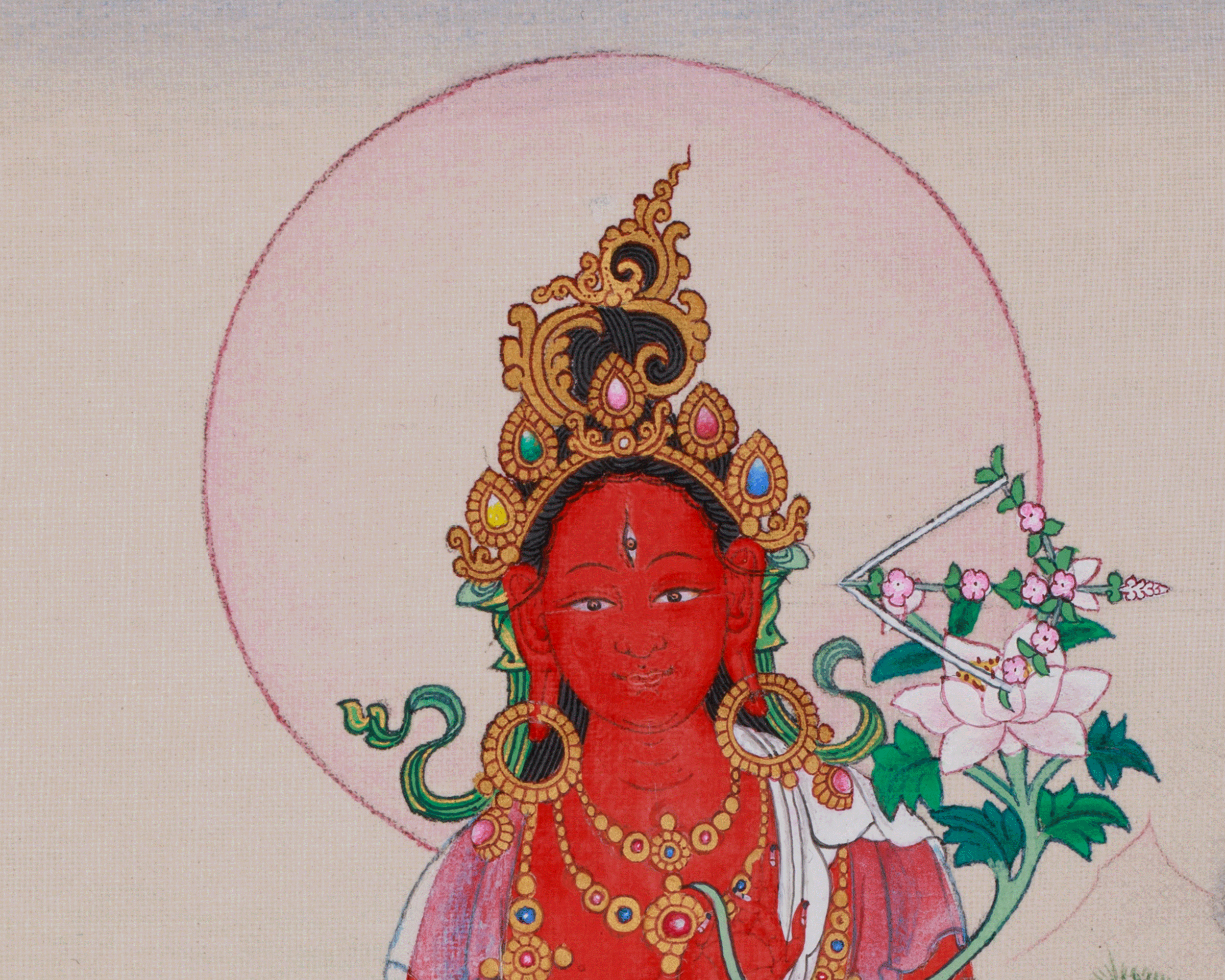 Buddhist Red Tara Thangka | Goddess Who Bestows Power and Wisdom