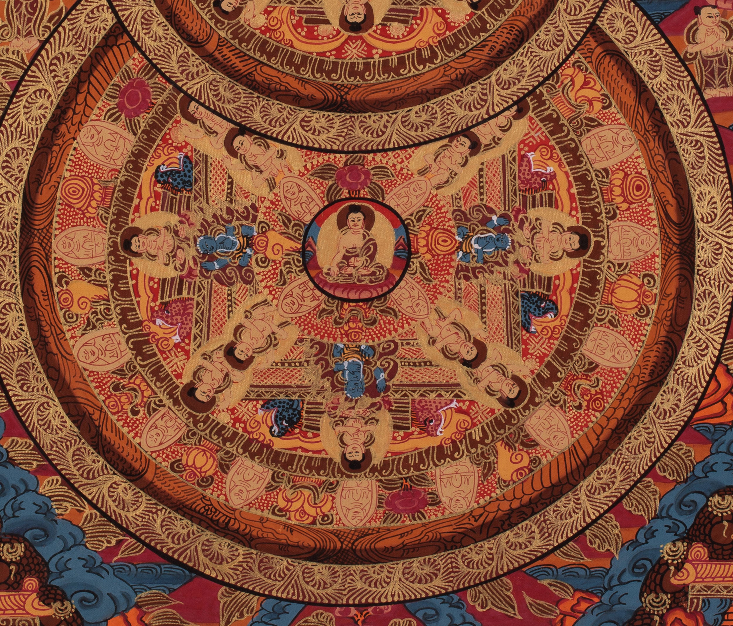 Triple Mandala of Buddha Art | A Sacred Himalayan Artwork of Enlightened Wisdom