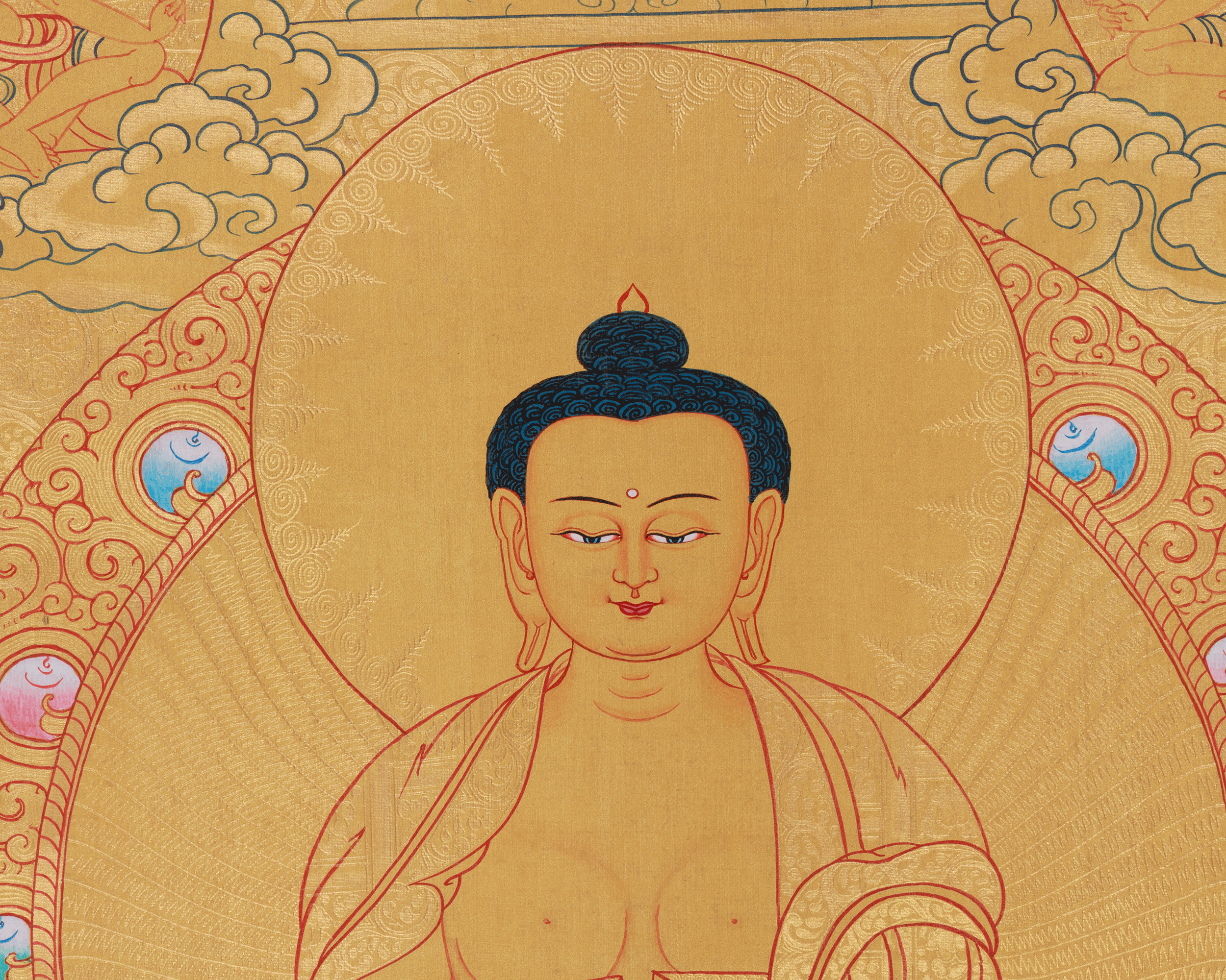 Meditating Buddha Shakyamuni Thangka | Spiritual Art of Wisdom and Serenity