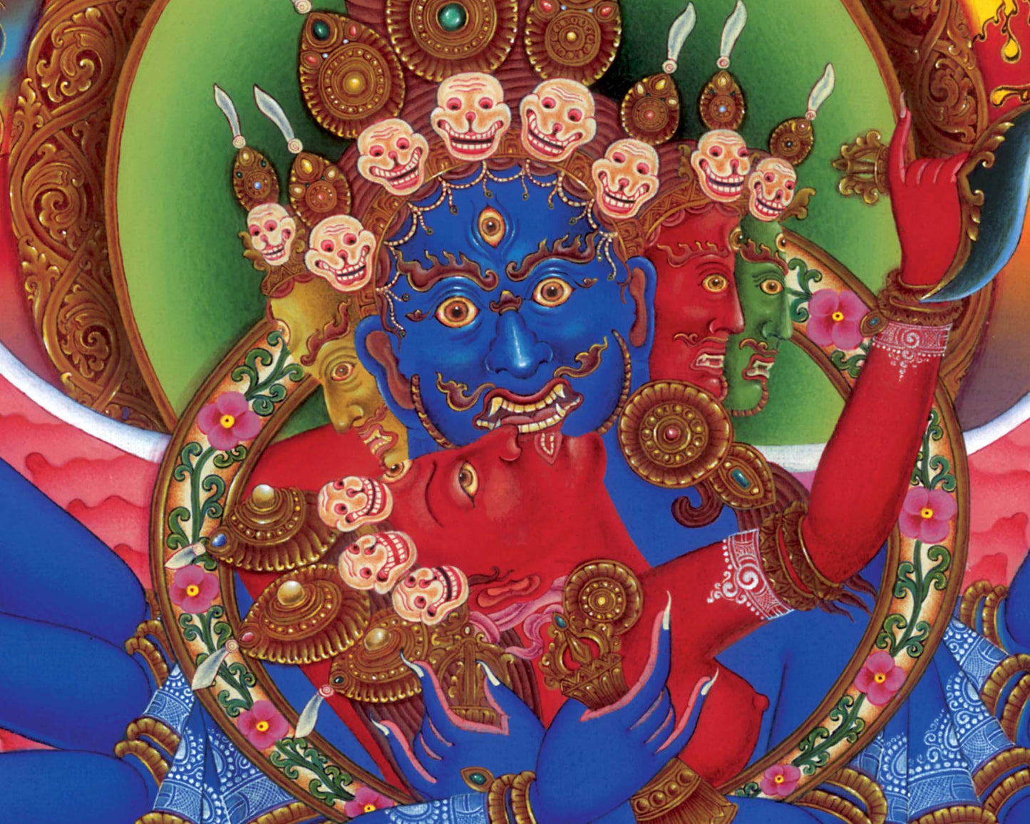 Tibetan Chakrasambhara Thangka Prints | Wrathful Deity Digital Print