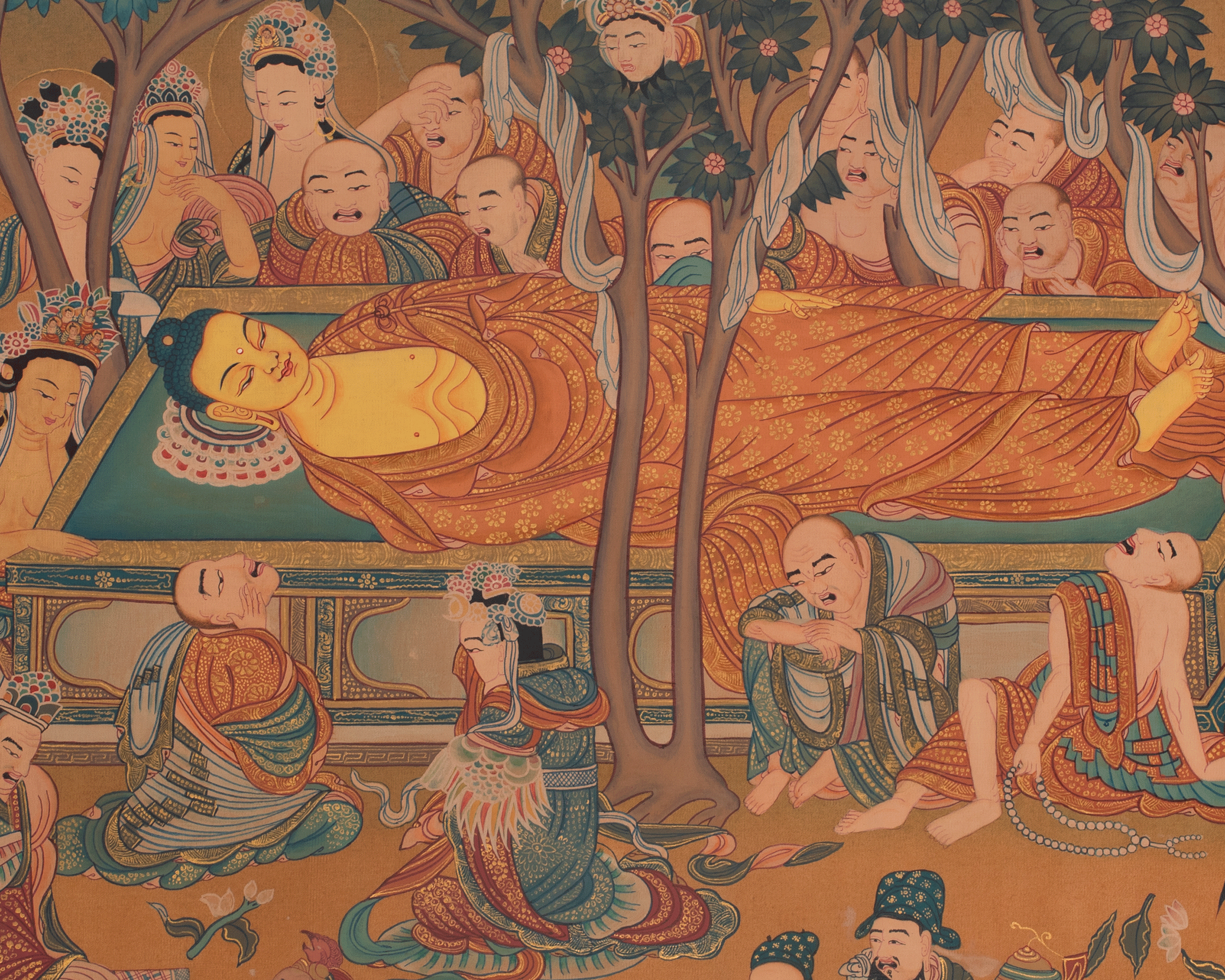 Buddha Parinirvana Thangka | The Final Liberation of Shakyamuni Buddha