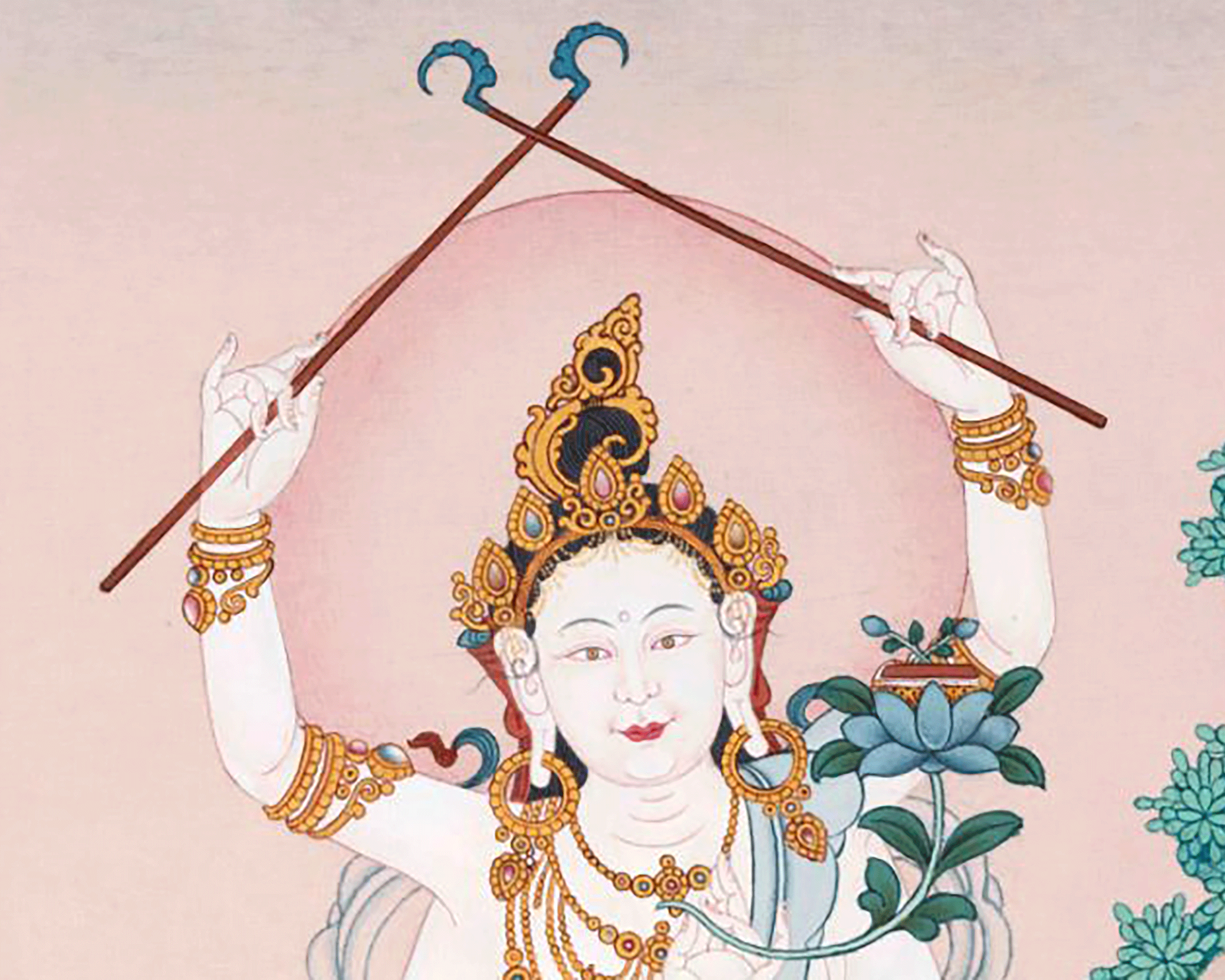 Samkusumita Tara  | 21 Tara of Surya Gupta Thangka