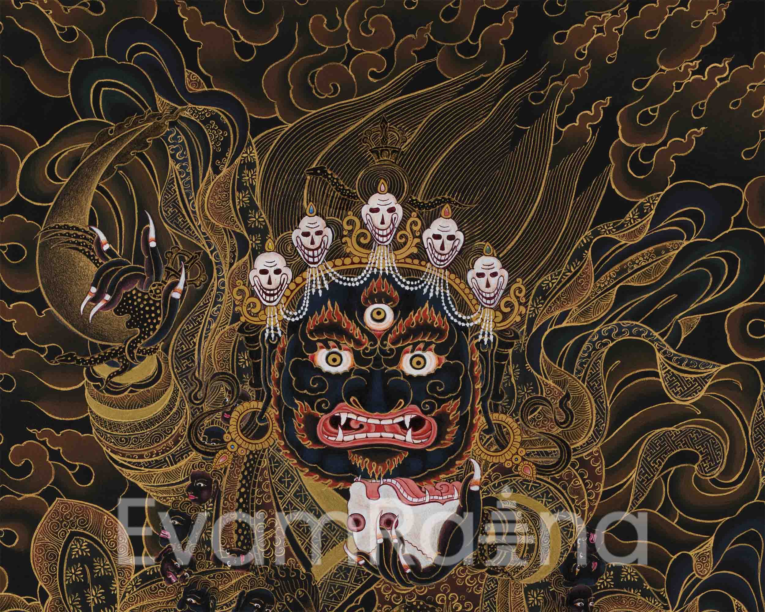 Mahakala Thangka Art | Guardian Deity in Tibetan Buddhism | Wrathful Protector