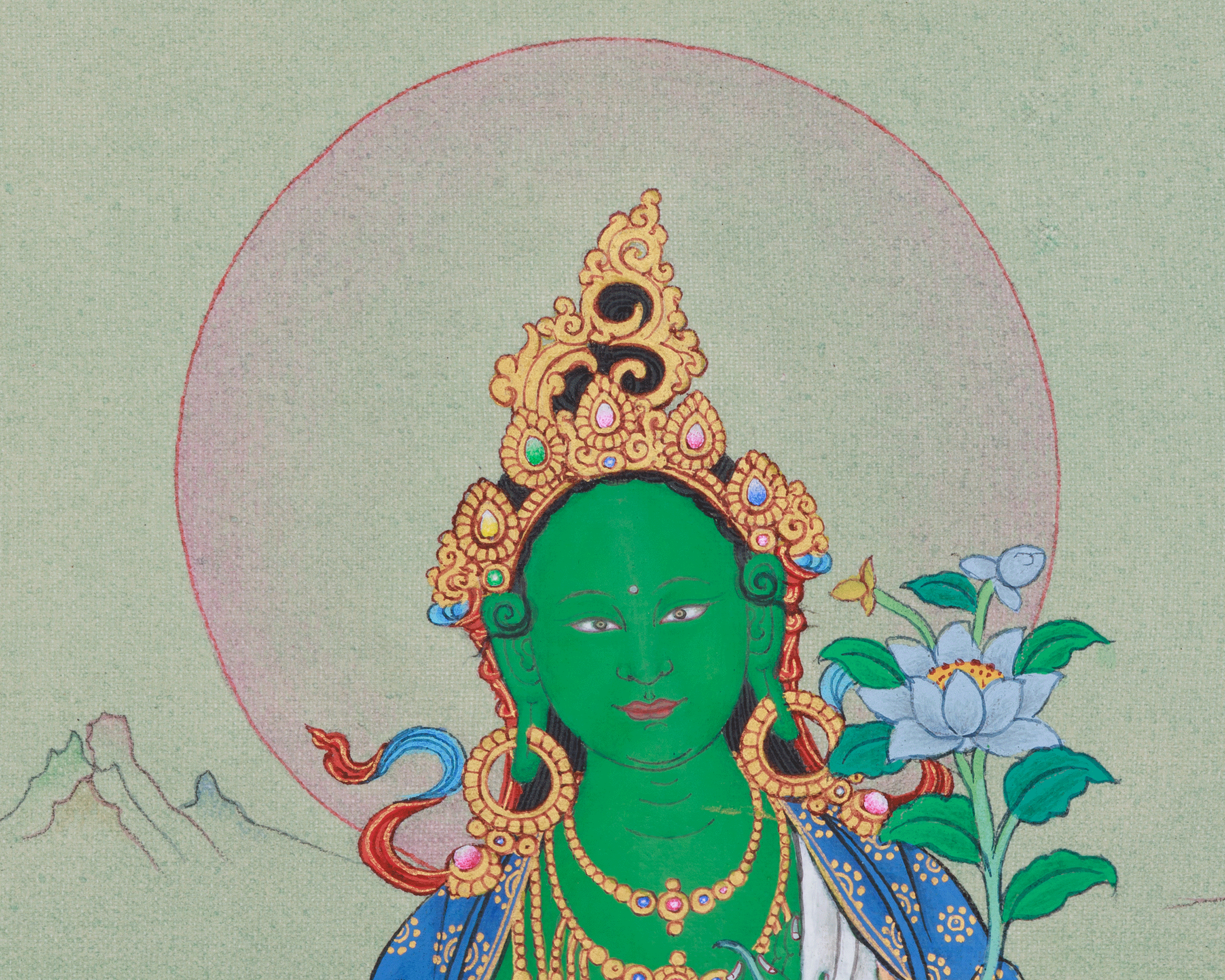 Green Tara Protection Thangka | Goddess of Peace and Healing