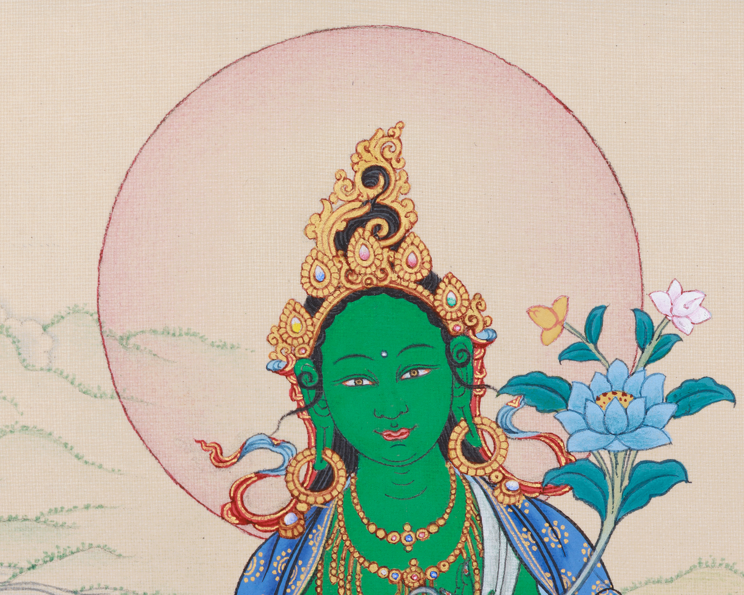 Traditional Shyama Tara Thangka | Green Tara, Goddess of Healing and Liberation