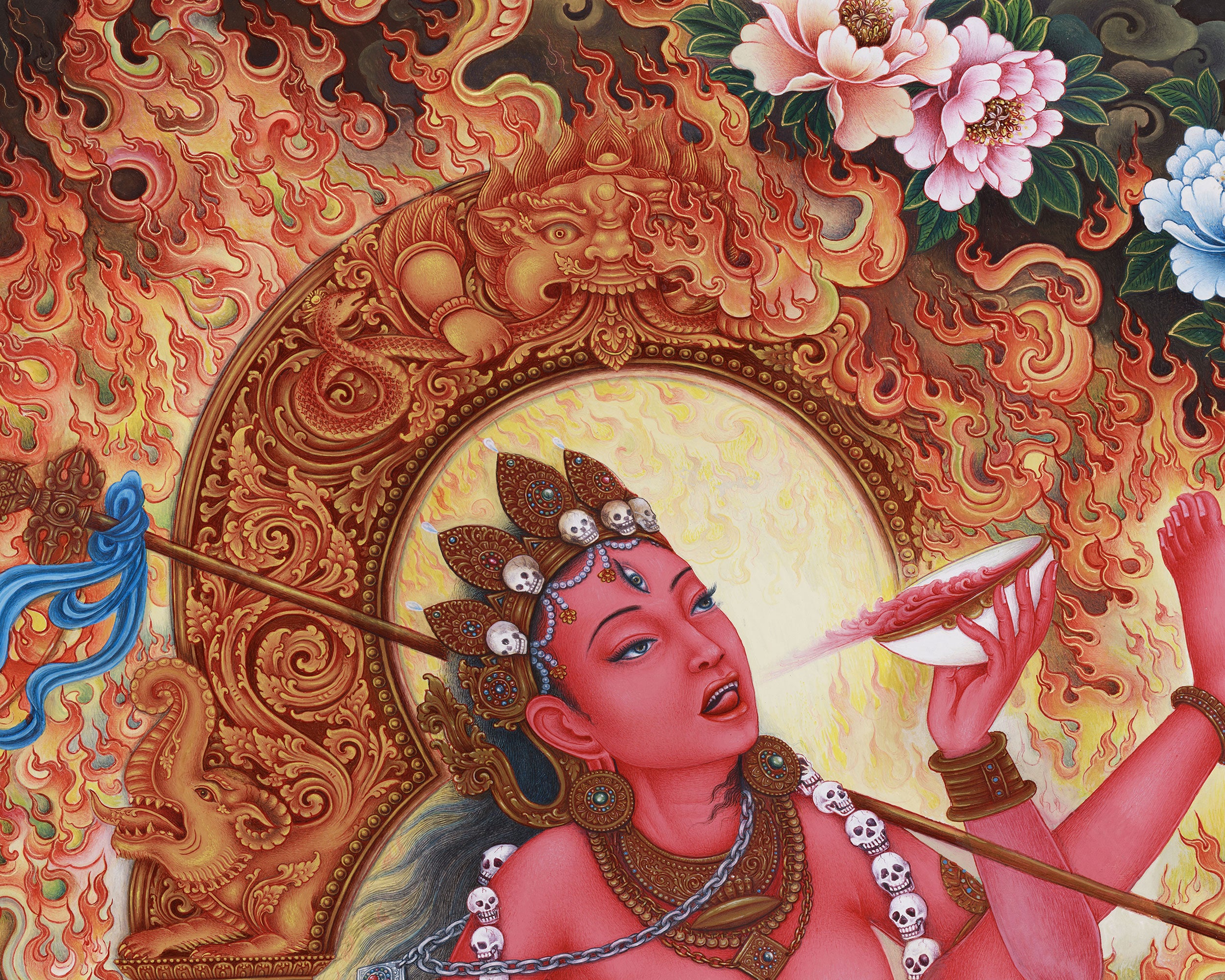 Vidyadhari Yogini in Paubha Style | Flying Vajrayogini | Goddess of Wisdom