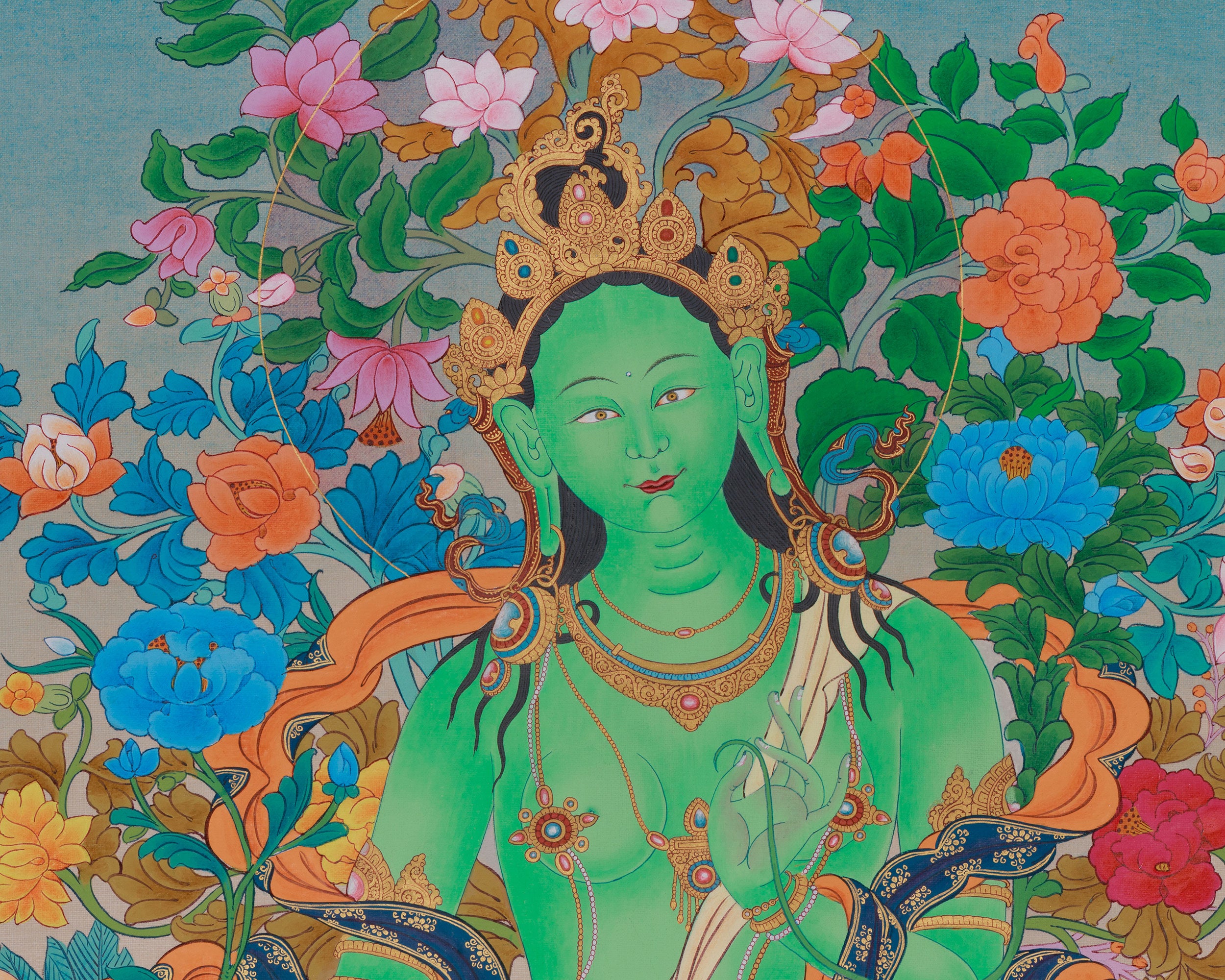 Shyama Tara Art | Green Tara | Compassion Goddess | Wall Hanging