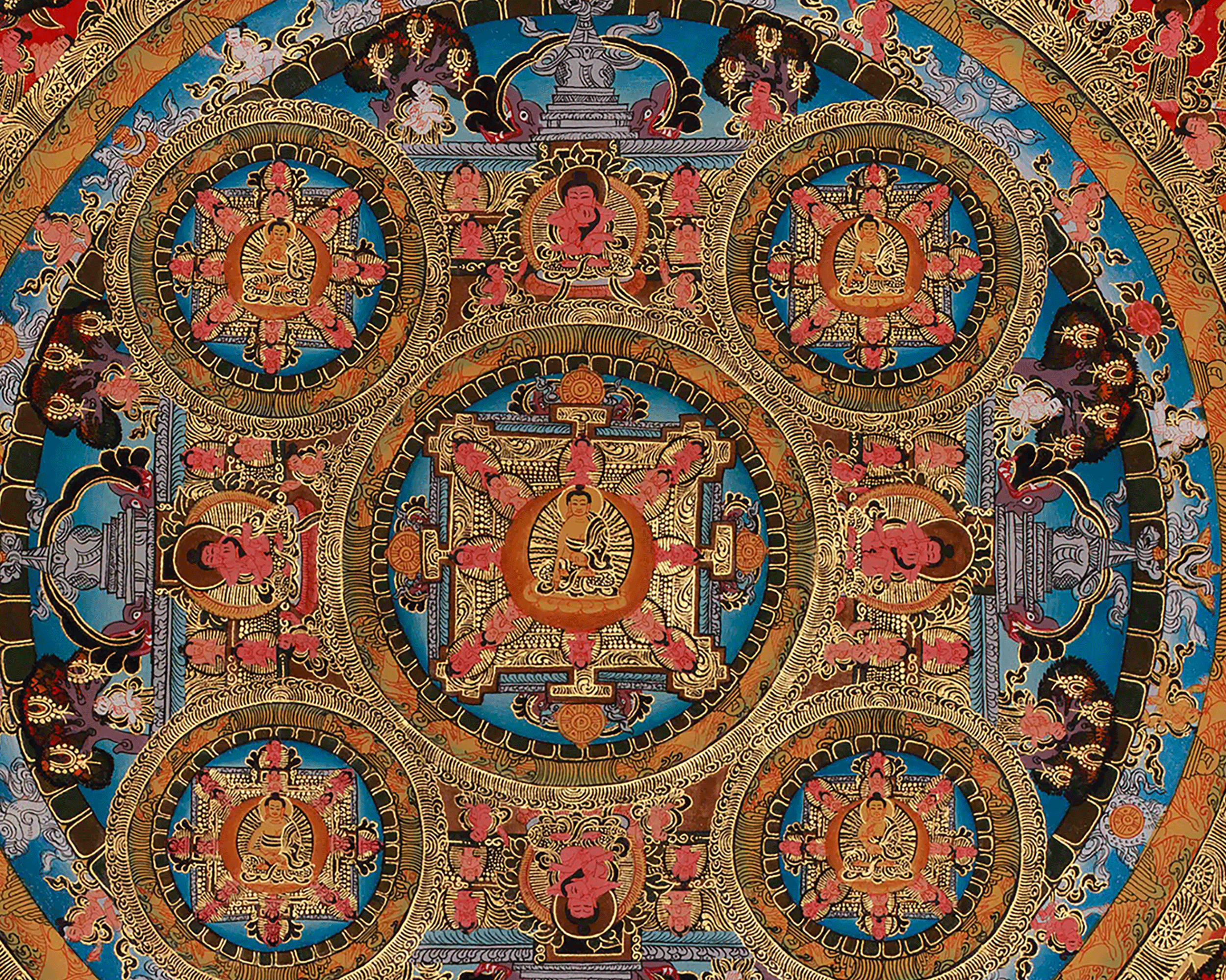 Divine Buddha Mandala Artwork | A Radiant Mandala Reflecting Wisdom, Compassion, and Peace | Meditation Altar