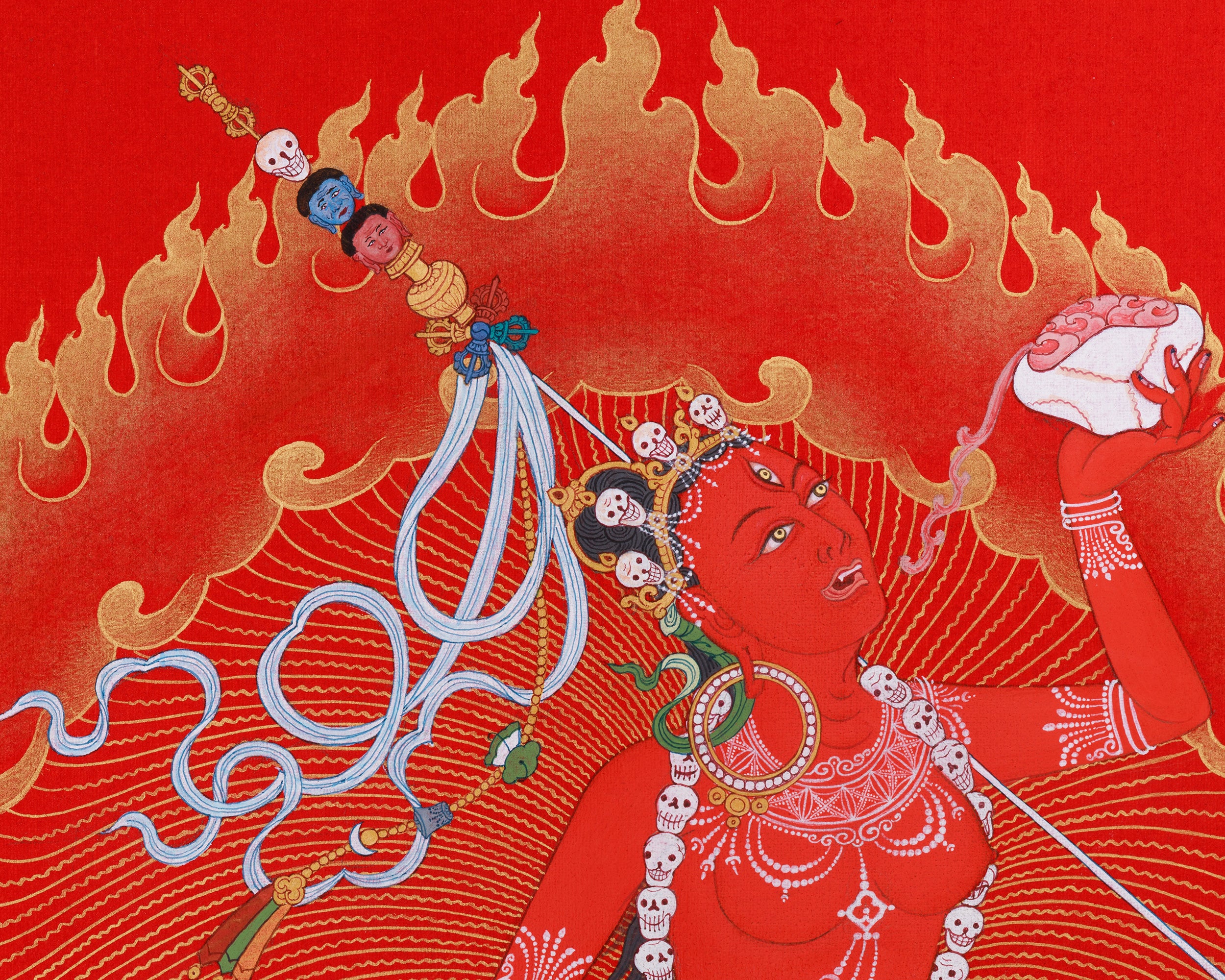 Sacred Dancing Goddess Vajrayogini | Tantric Artwork in Nakthang Style